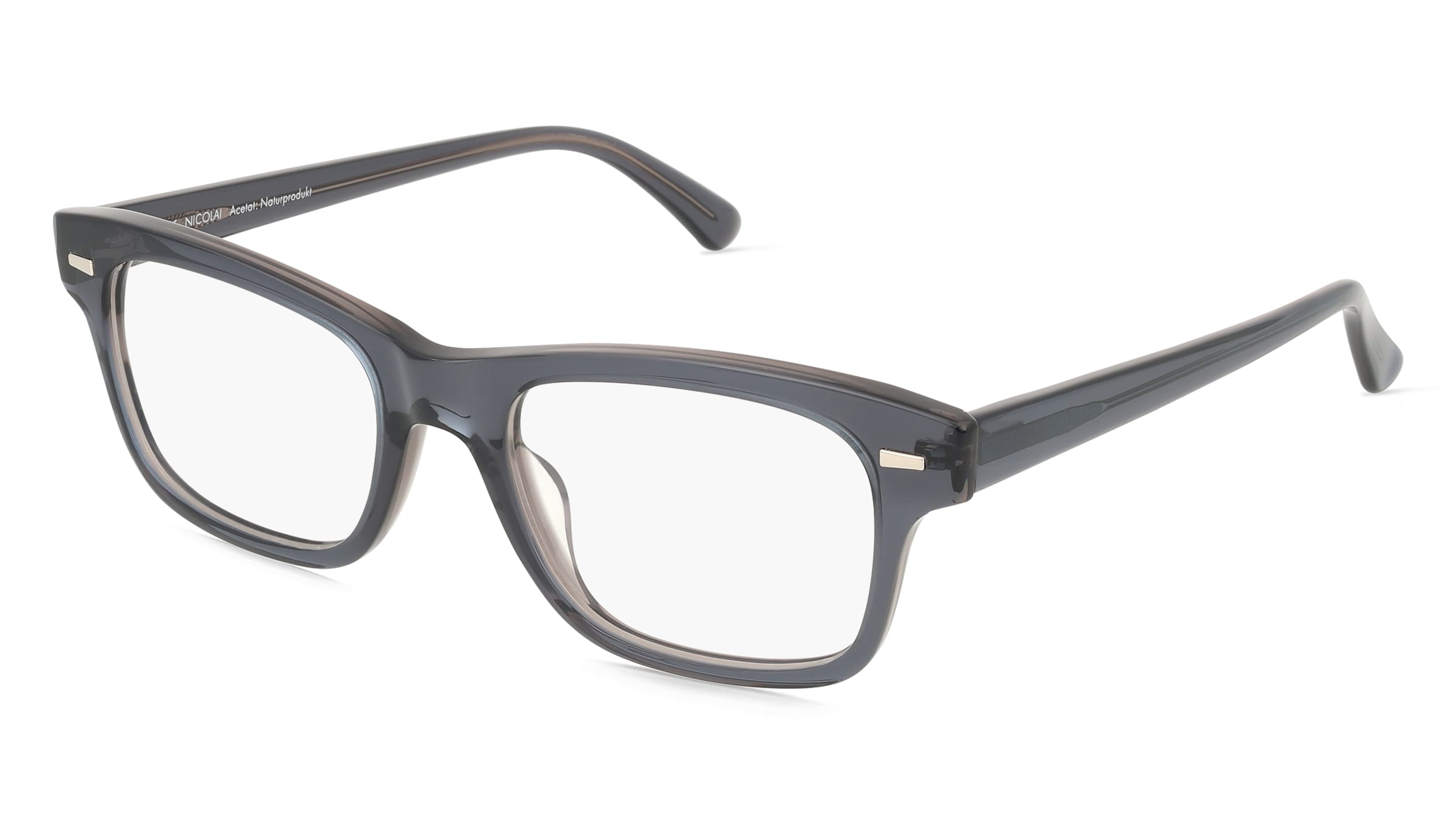 Fielmann LN 070 CL NICOLAI Herren-Brille inkl. Gläser Vollrand Quadratisch Acetat-Gestell 52/19/145, Grau