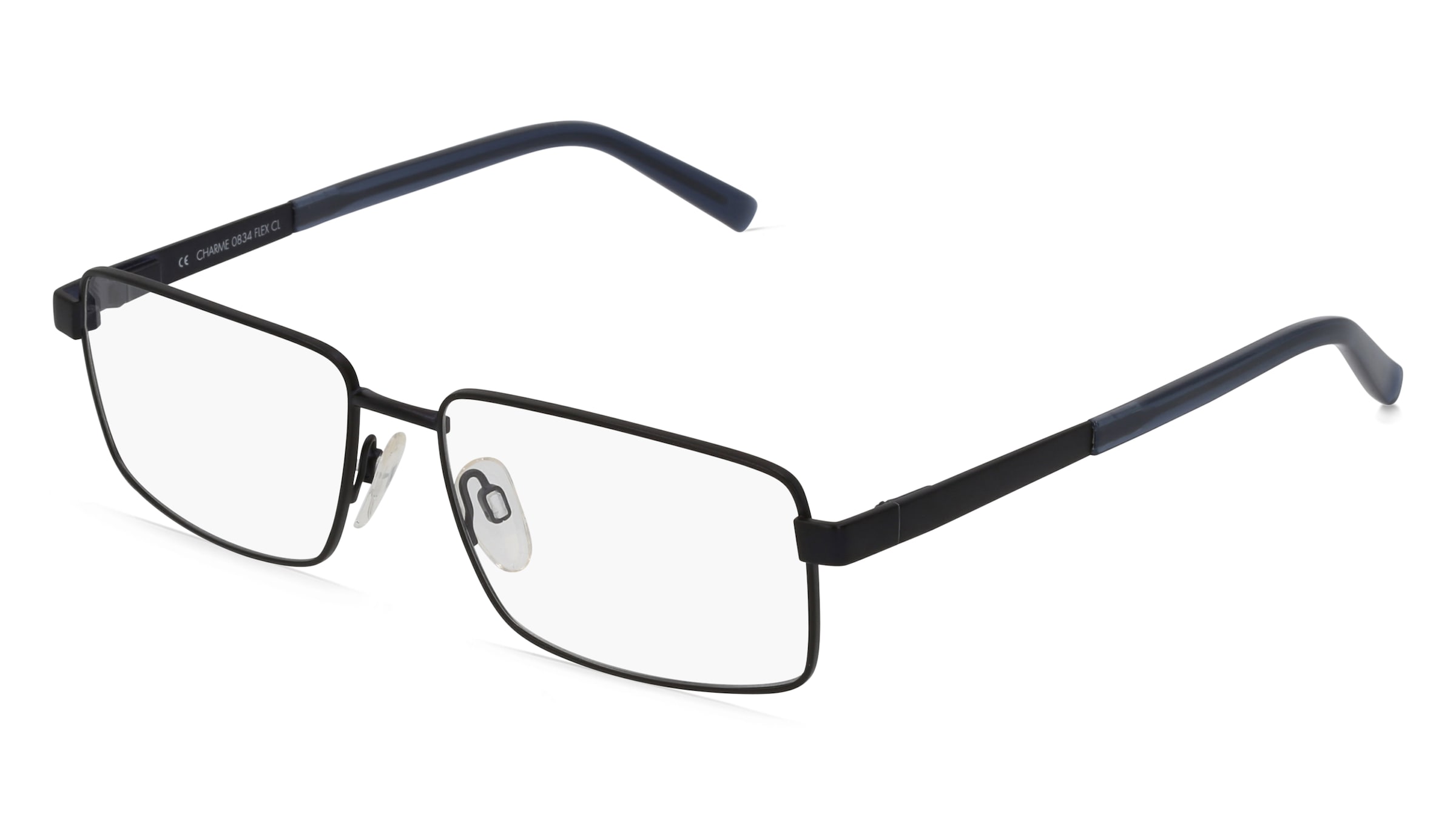 Fielmann CHARME 0834 FLEX CL Herren-Brille inkl. Gläser Vollrand Quadratisch Metall-Gestell 57/16/140, Blau