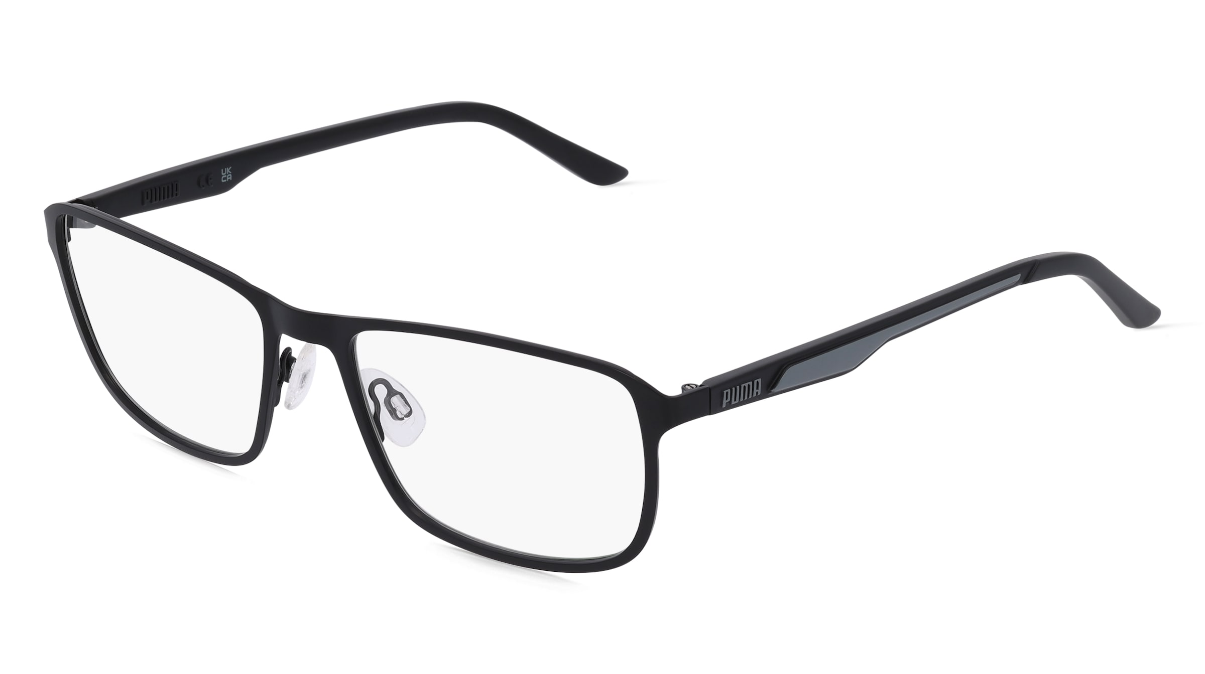 Puma PU0391O Unisex-Brille inkl. Gläser Vollrand Quadratisch Metall-Gestell 58/19/145, Schwarz