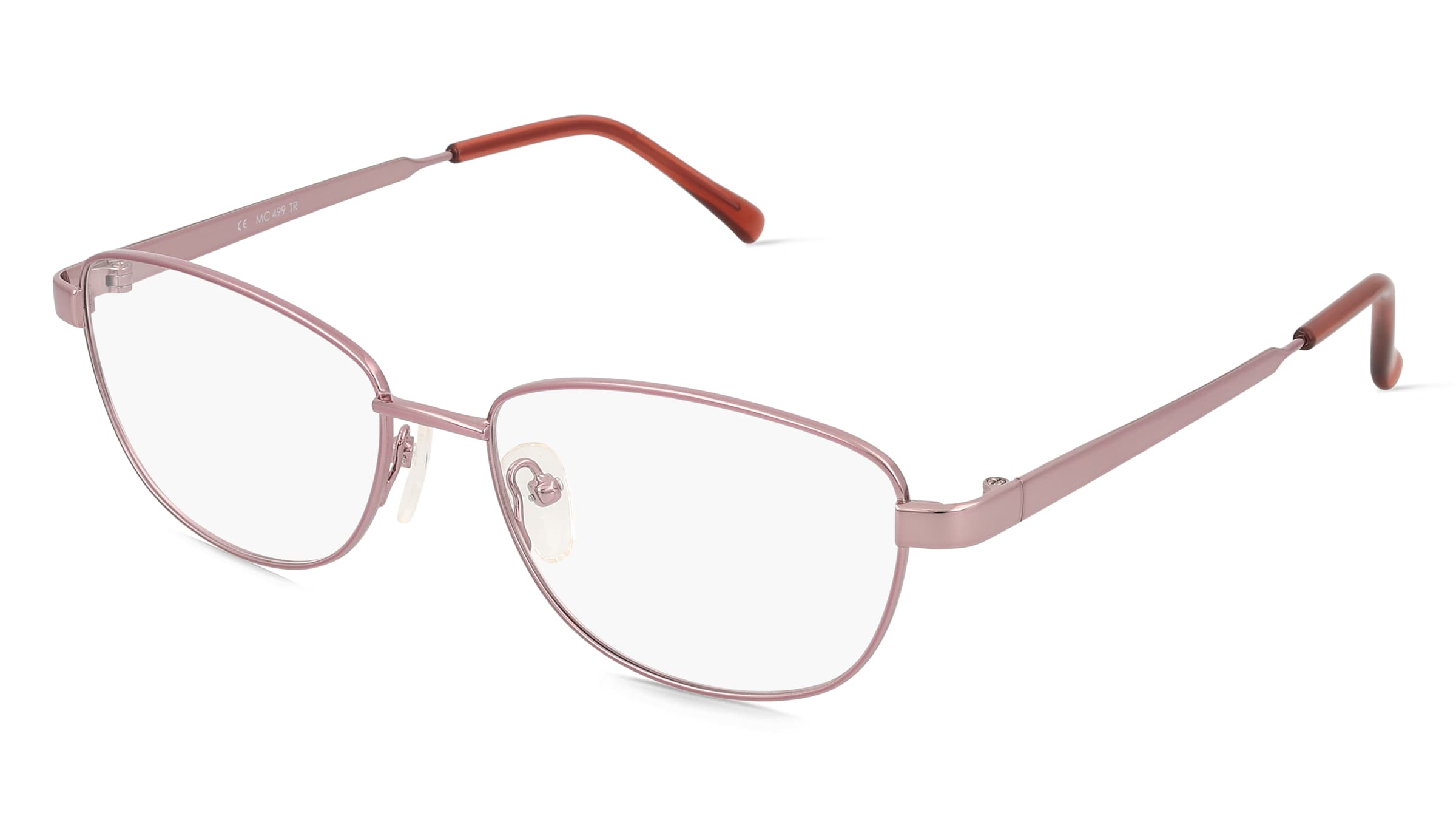 Fielmann MC 499 TR Damen-Brille inkl. Gläser Vollrand Quadratisch Edelstahl-Gestell 52/16/135, Pink