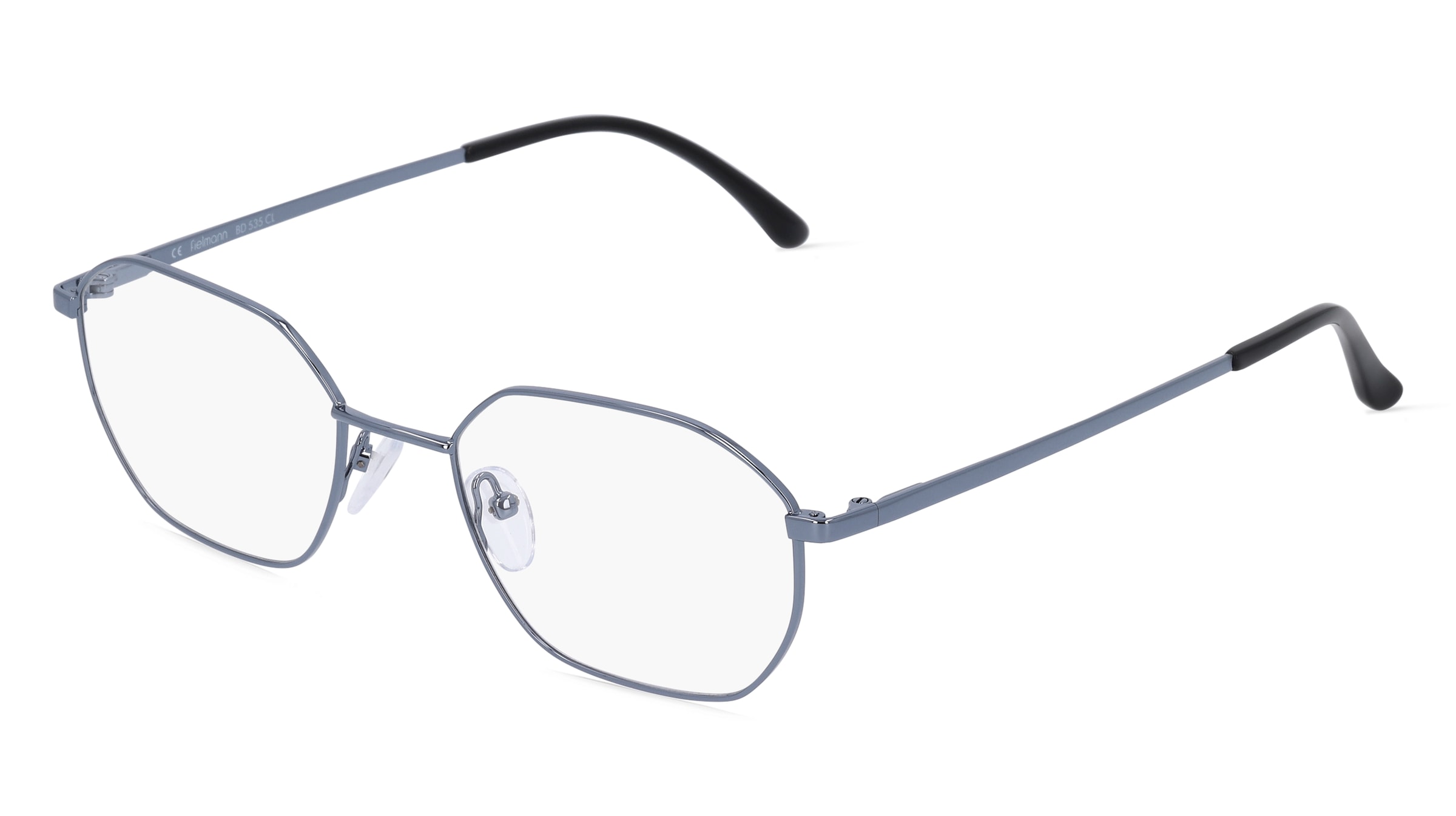 Fielmann BD 535 CL Herren-Brille inkl. Gläser Vollrand Quadratisch Edelstahl-Gestell 53/20/145, Blau