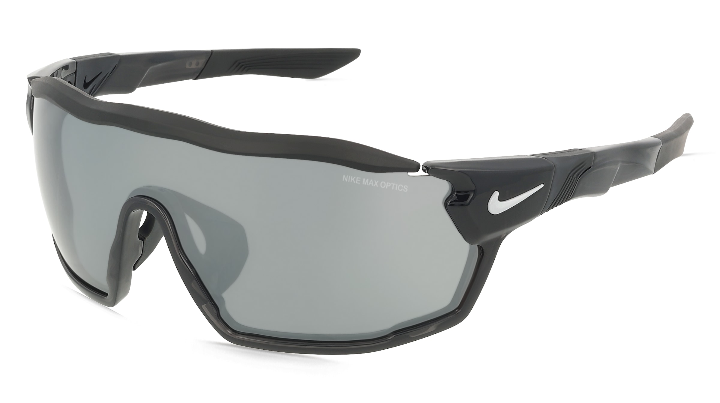 Nike NKIU4706XN SHOW X RUSH N Unisex-Sonnenbrille Halbrand Monoscheibe Kunststoff-Gestell, Grau