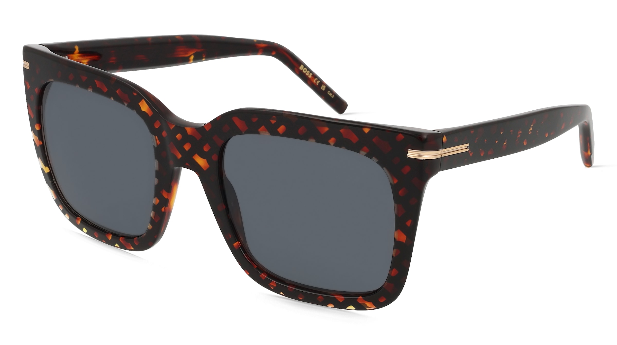 Boss 1656/S Damen-Sonnenbrille Vollrand Quadratisch Acetat-Gestell, Havanna
