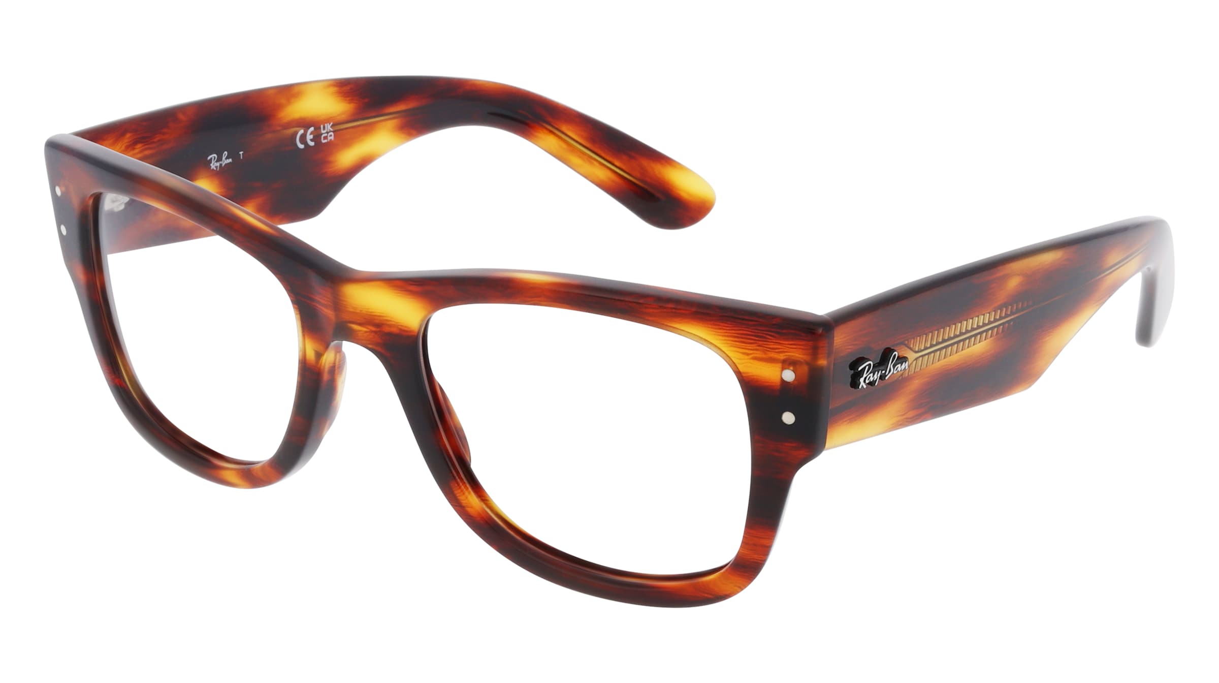 Ray-Ban RX0840V Unisex-Brille inkl. Gläser Vollrand Quadratisch Propionat-Gestell 51/21/145, Havanna