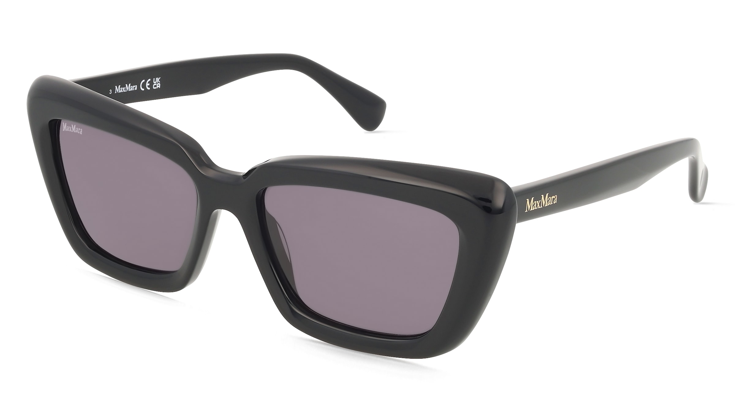 Max Mara MM0171 ELIZABETH Damen-Sonnenbrille Vollrand Cat Eye Acetat-Gestell, Schwarz