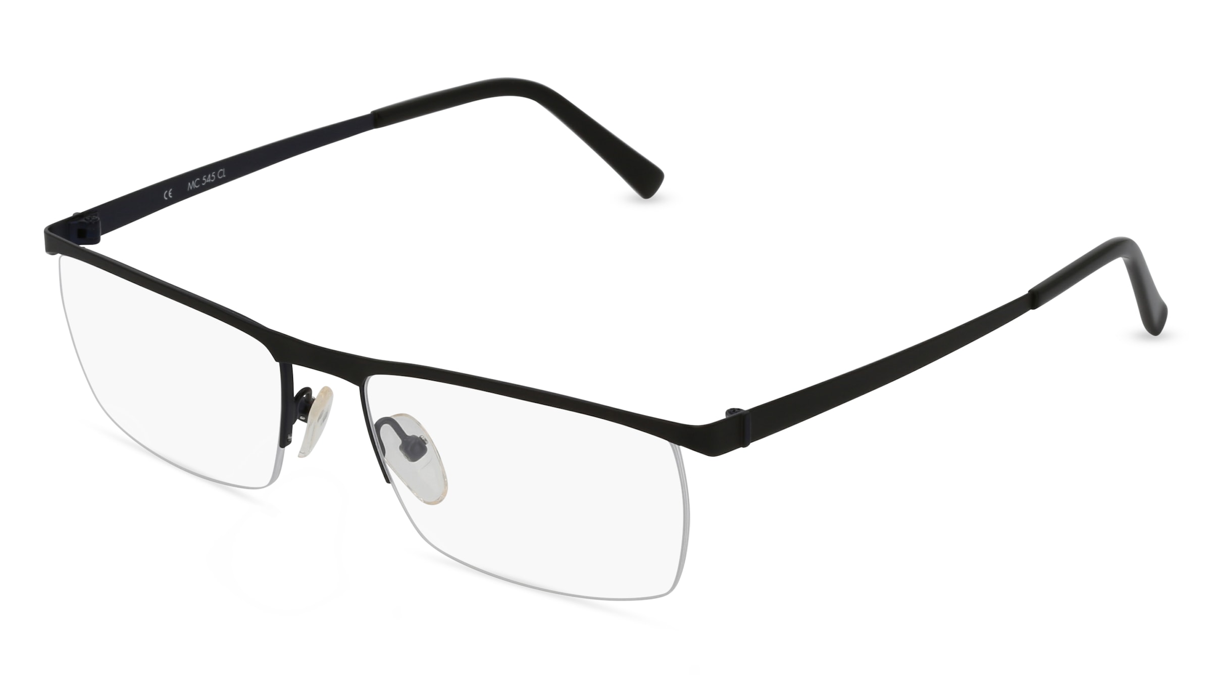 Fielmann MC 545 CL Herren-Brille inkl. Gläser Halbrand Quadratisch Edelstahl-Gestell 54/17/140, Schwarz