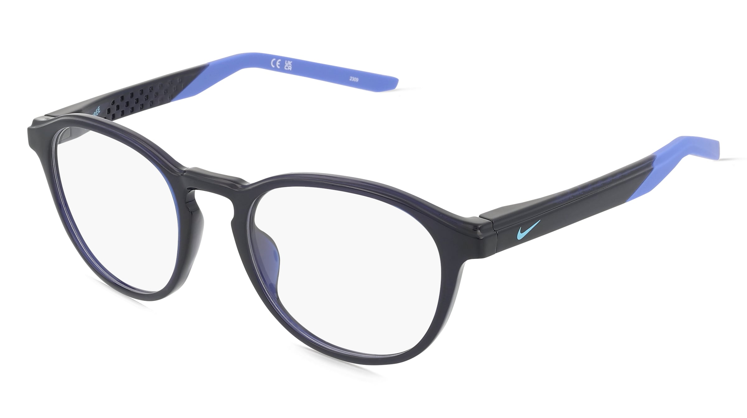 Nike 7274 Herren-Brille inkl. Gläser Vollrand Rund Propionat-Gestell 50/20/140, Blau