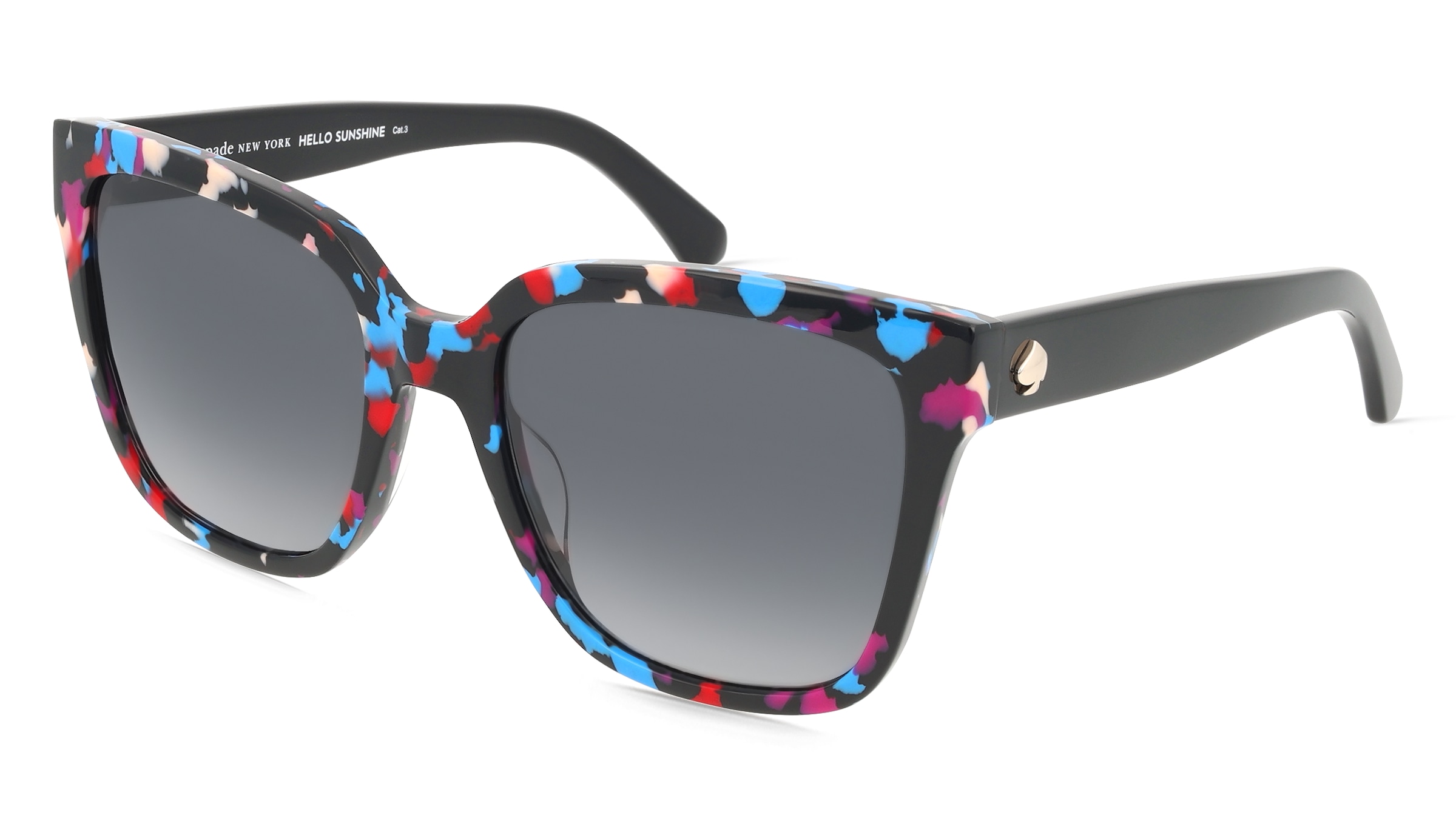 Kate Spade 207635 Damen-Sonnenbrille Vollrand Quadratisch Acetat-Gestell, Schwarz