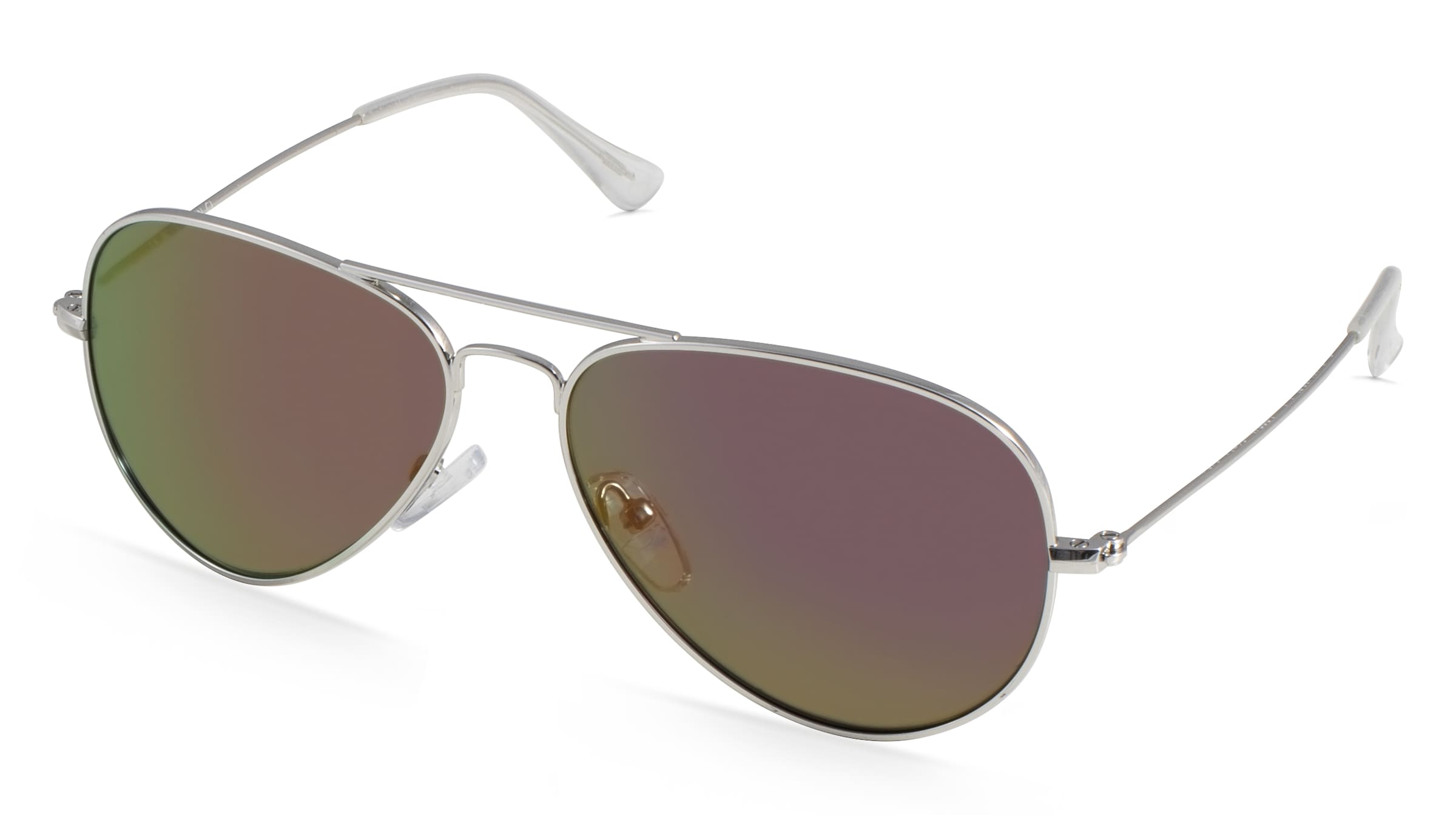 Fielmann BD 277 SUN CL Unisex-Sonnenbrille Vollrand Pilot Edelstahl-Gestell, silber