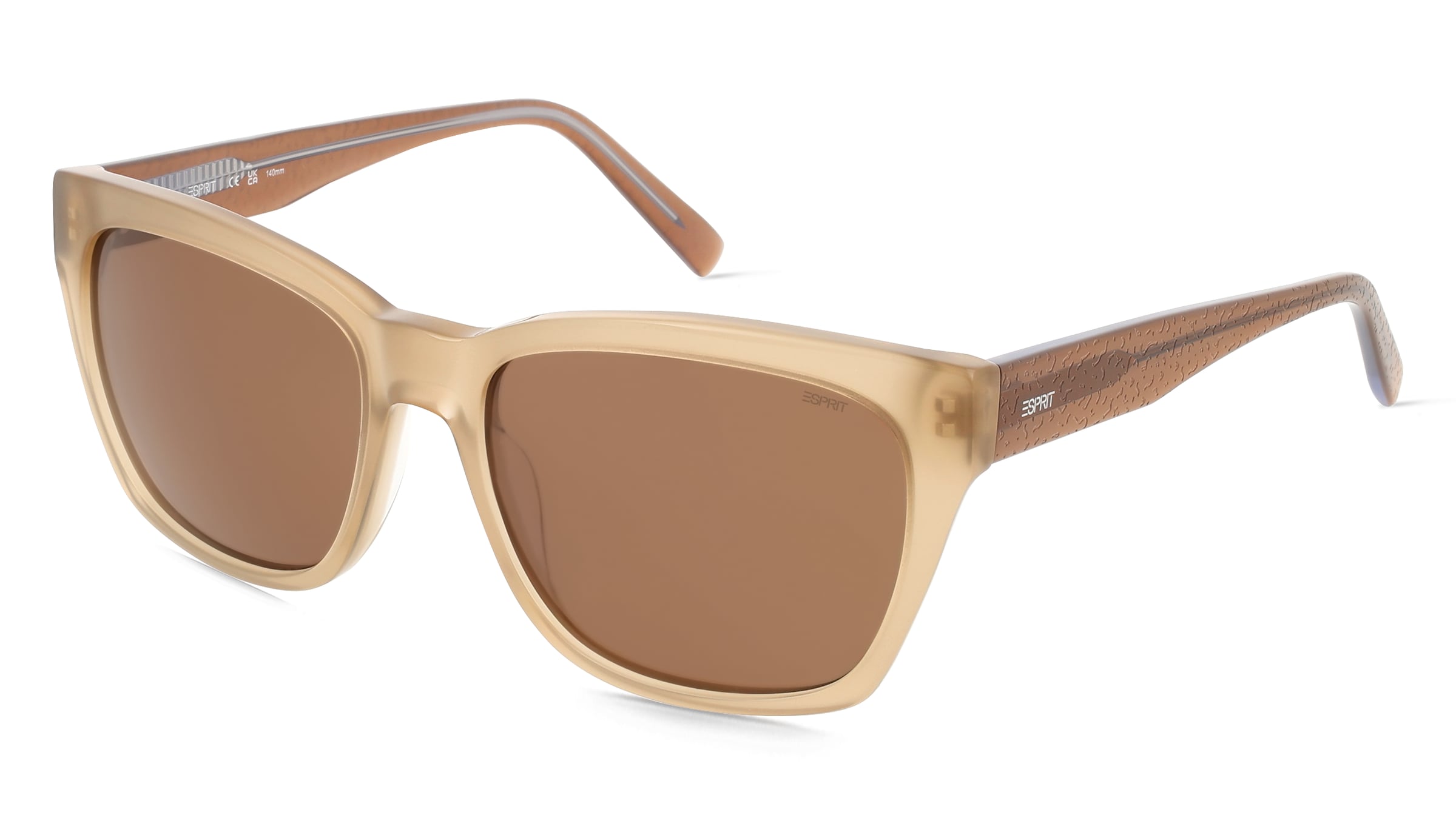 Esprit 40111 Damen-Sonnenbrille Vollrand Quadratisch Acetat-Gestell, Beige