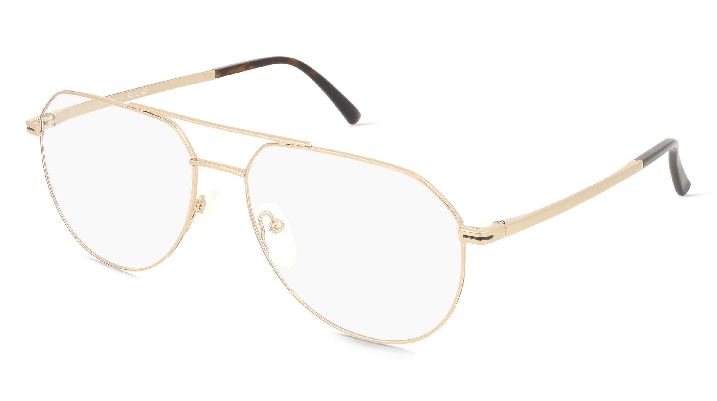 Fielmann MC 570 CL DOMINIC Unisex-Brille inkl. Gläser Vollrand Pilot Edelstahl-Gestell 55/16/145, Gold
