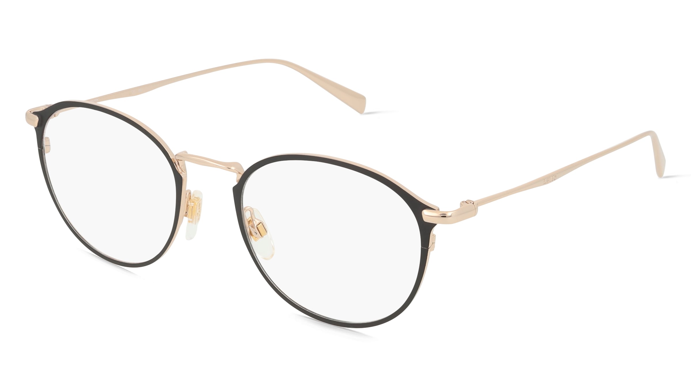 Levi's LV5001 Herren-Brille inkl. Gläser Vollrand Rund Metall-Gestell 50/20/145, Schwarz