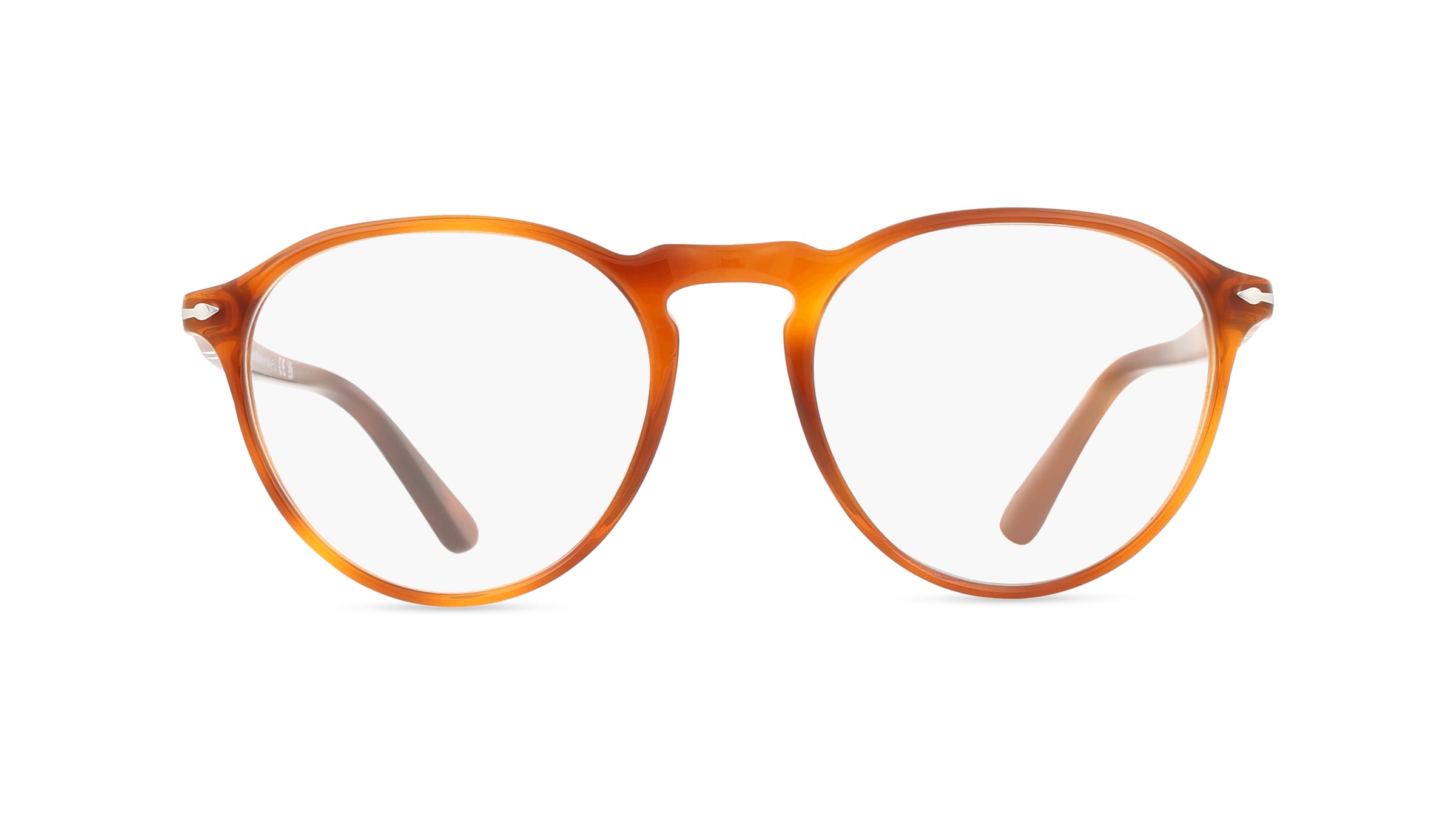 Persol 0PO3286V Herren-Brille inkl. Gläser Vollrand Panto Acetat-Gestell 52mm/19mm/140mm, braun