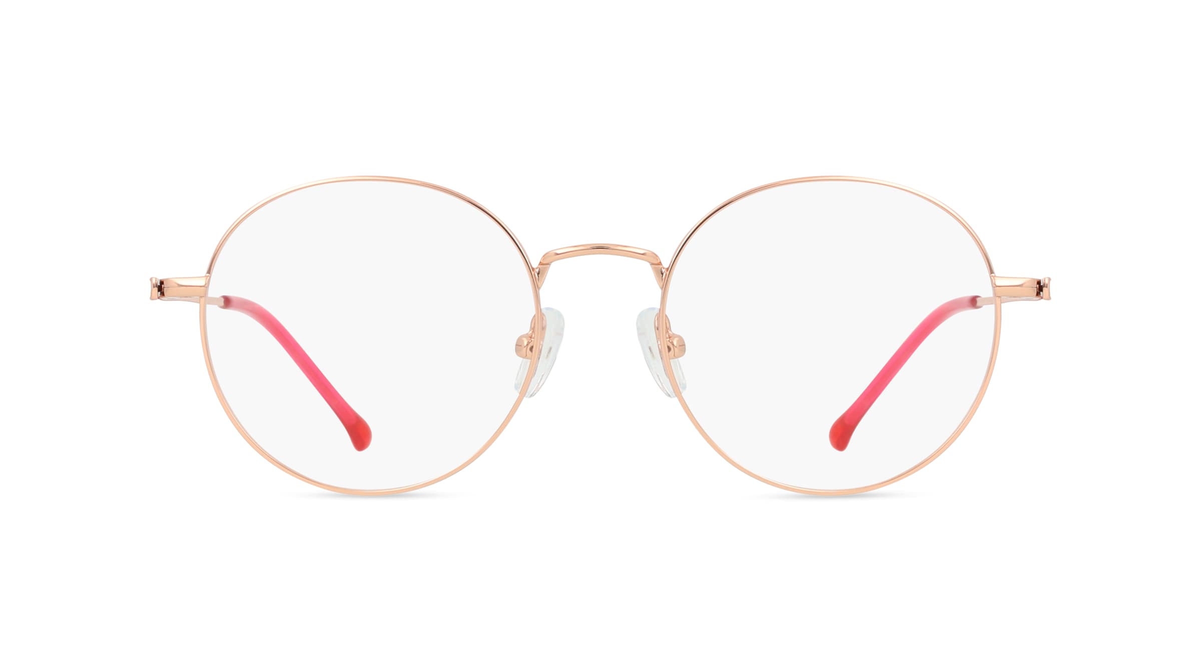 Fielmann BE 021 CL Damen-Brille inkl. Gläser Vollrand Rund Edelstahl-Gestell 49mm/18mm/150mm, pink