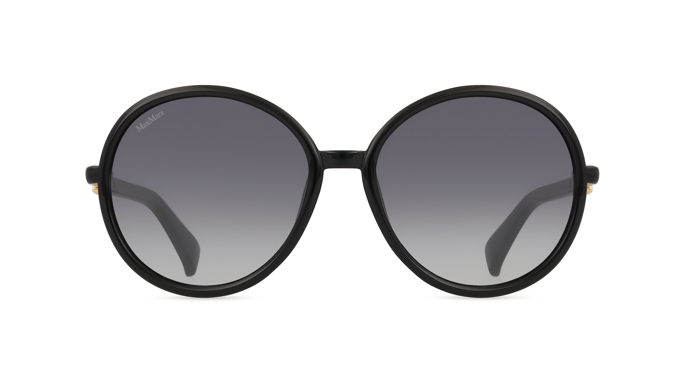 Max Mara MM0065 Damen-Sonnenbrille Vollrand Rund Kunststoff-Gestell, schwarz