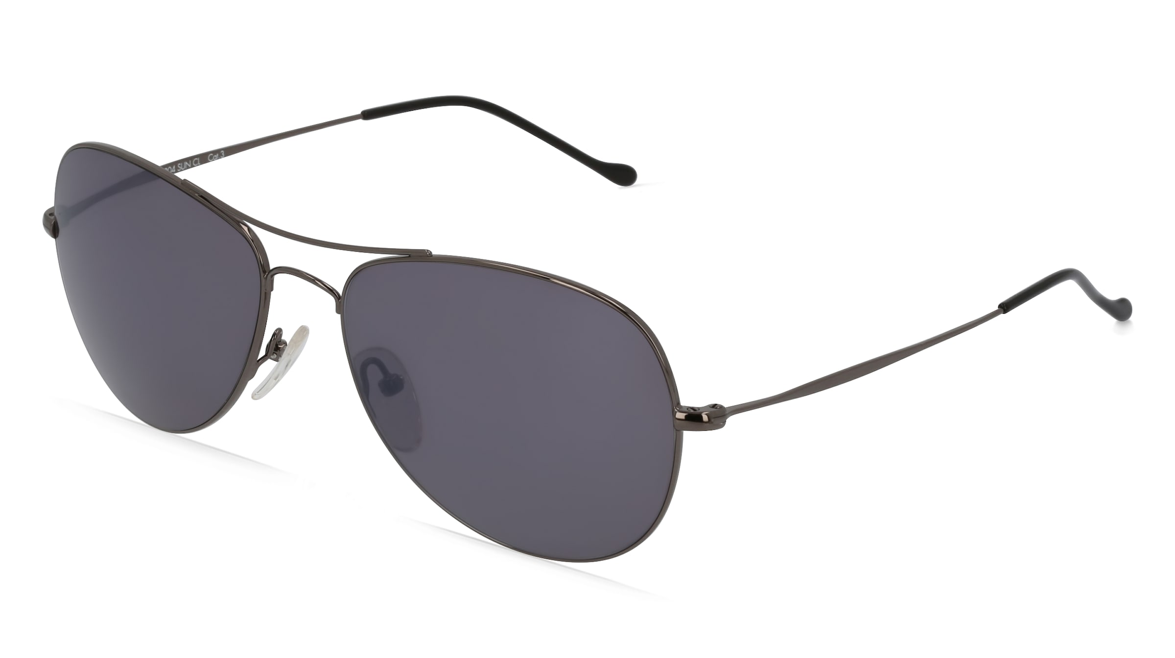 Fielmann BC 004 SUN CL Unisex-Sonnenbrille Vollrand Pilot Edelstahl-Gestell, Grau