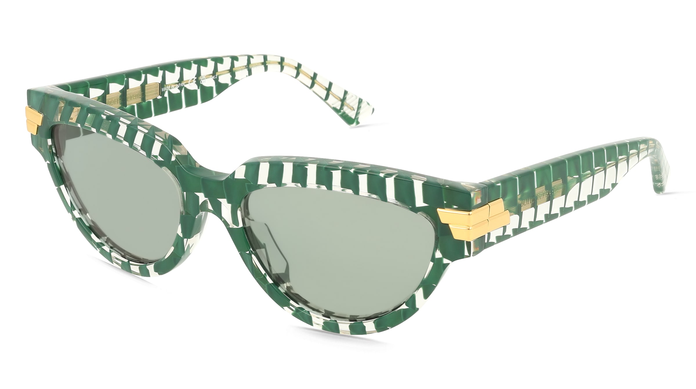 Bottega Veneta BV1035S Unisex-Sonnenbrille Vollrand Cat Eye Acetat-Gestell, Grün