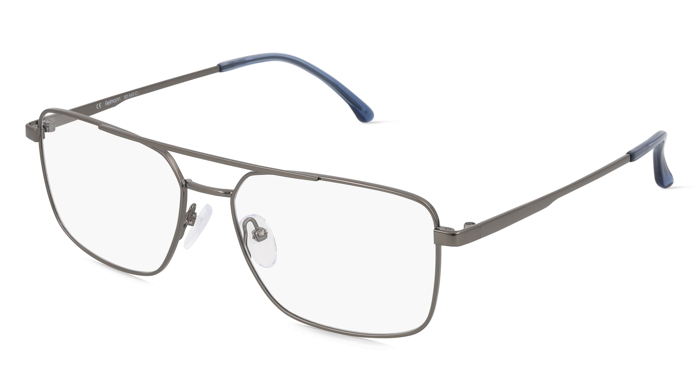 Fielmann BD 563 CL Herren-Brille inkl. Gläser Vollrand Eckig Edelstahl-Gestell 58mm/17mm/150mm, grau