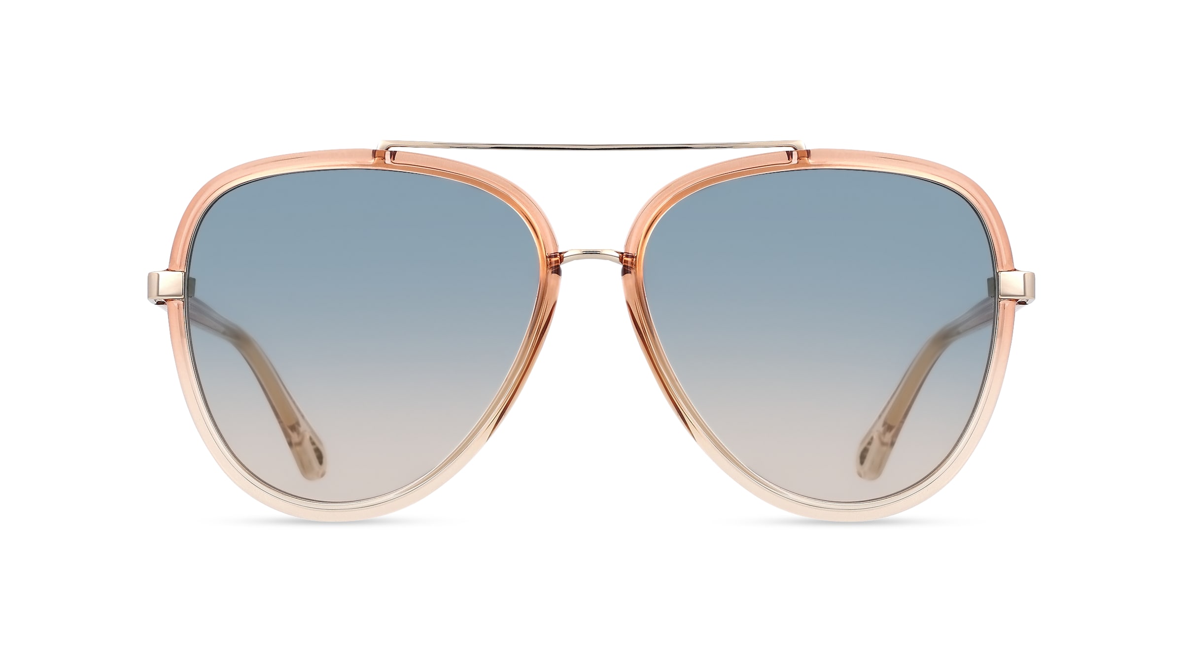 Chloé CH0129S Damen-Sonnenbrille Vollrand Pilot Kunststoff-Gestell, orange