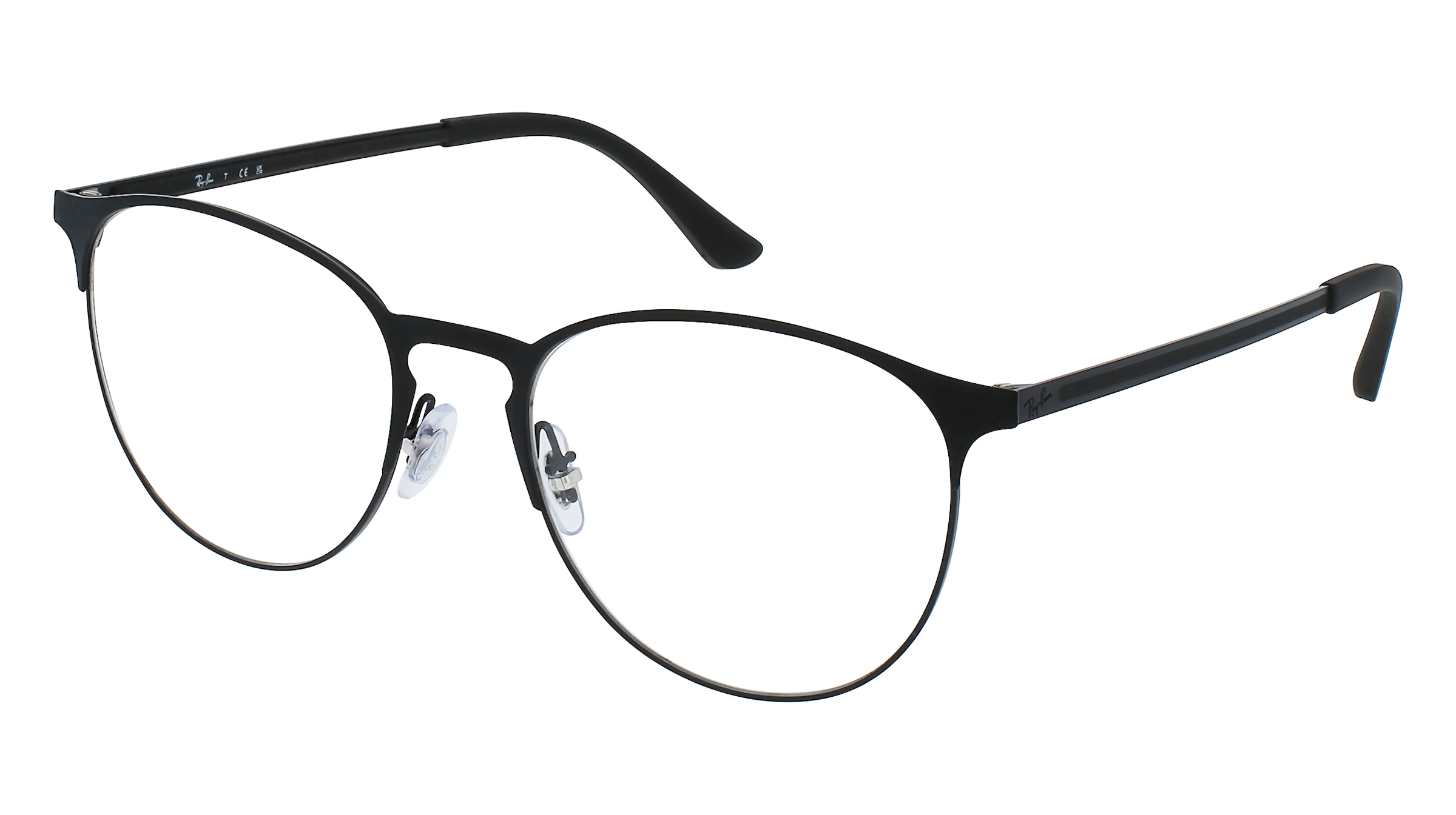 Ray-Ban RX6375 Unisex-Brille inkl. Gläser Vollrand Panto Metall-Gestell 53/18/145, Schwarz
