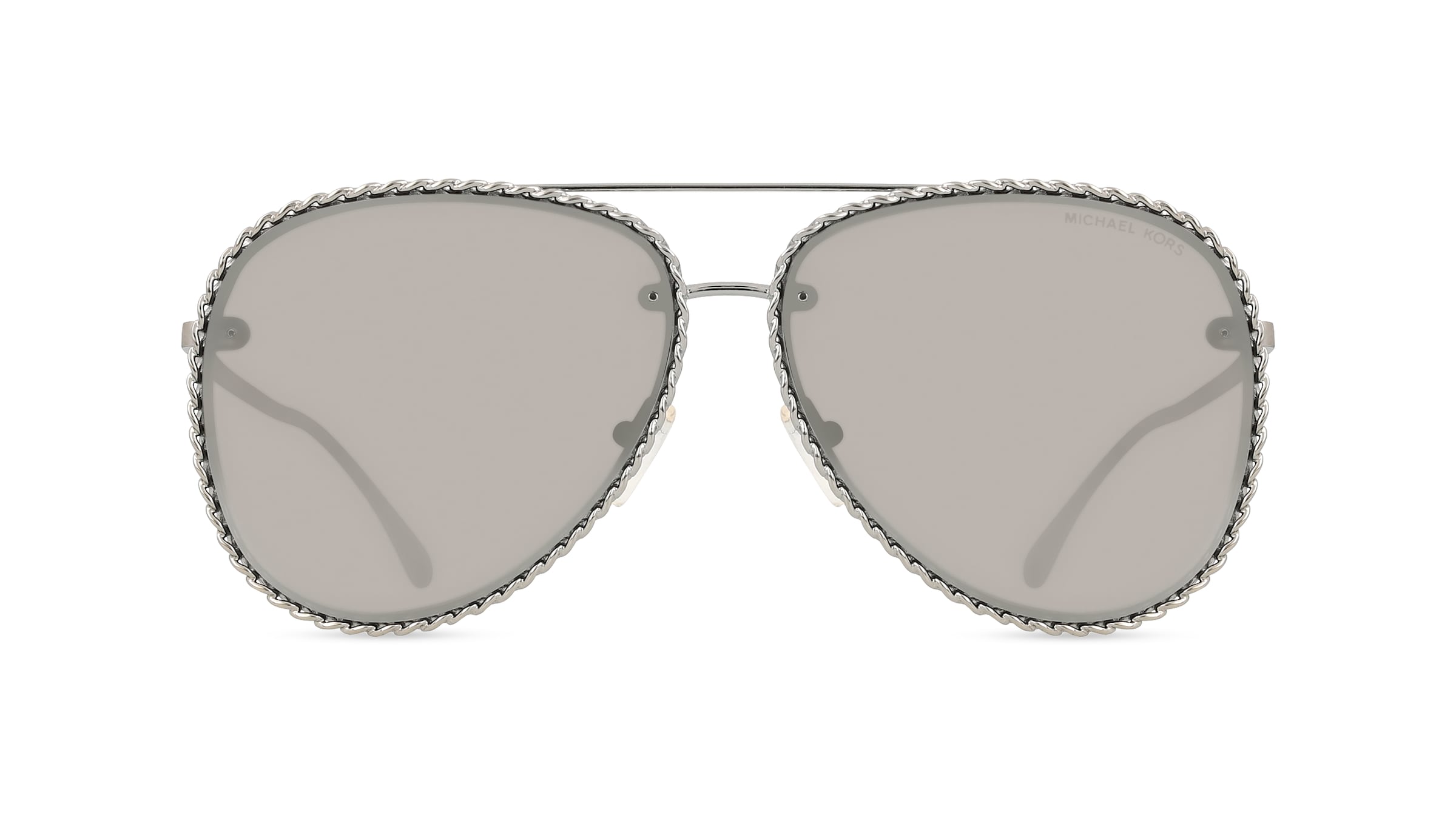 Michael Kors 0MK1147 Damen-Sonnenbrille Vollrand Pilot Metall-Gestell, silber