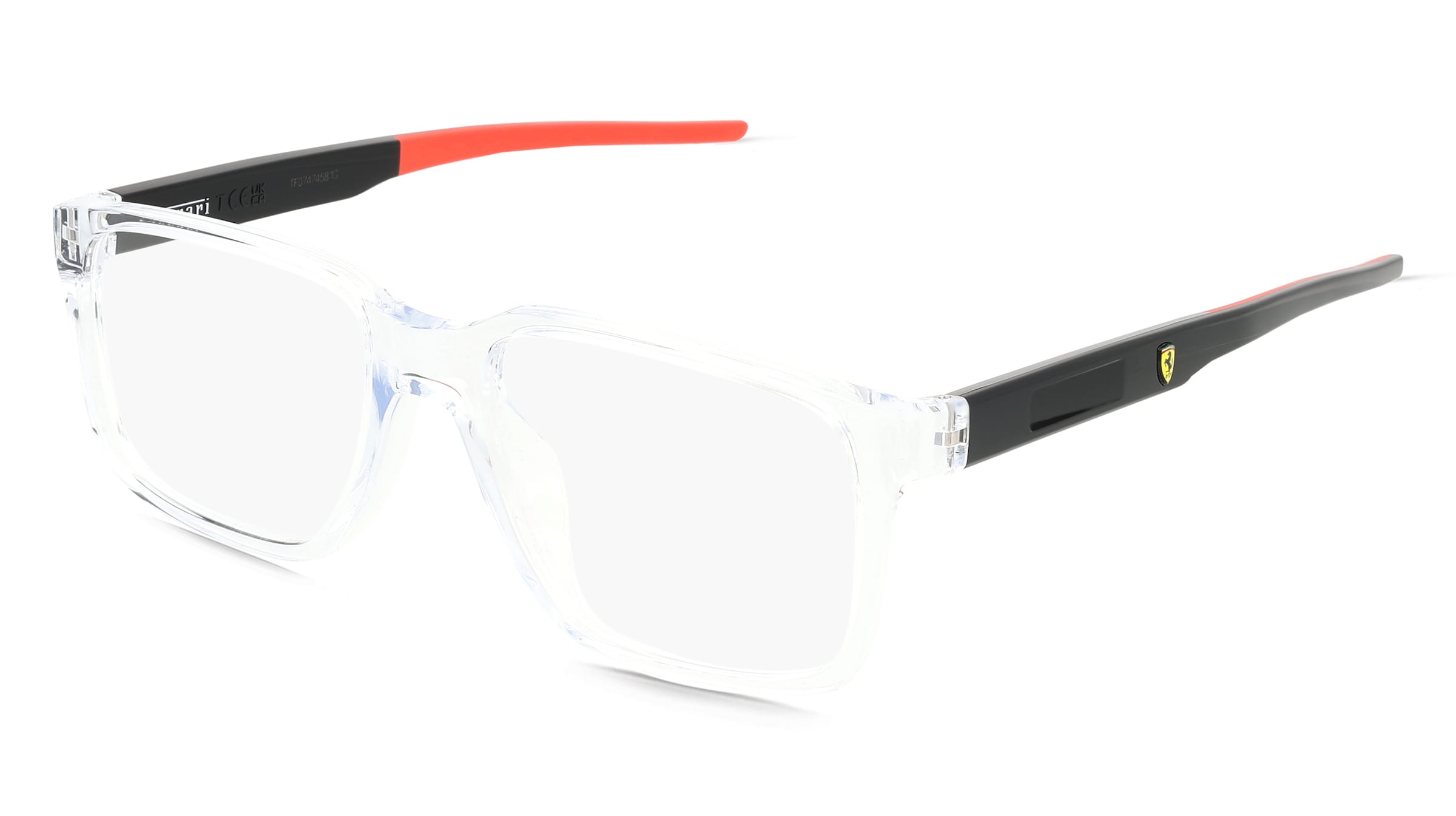 Scuderia Ferrari FZ8013D Unisex-Brille inkl. Gläser Vollrand Quadratisch Kunststoff-Gestell 54/18/145, Transparent