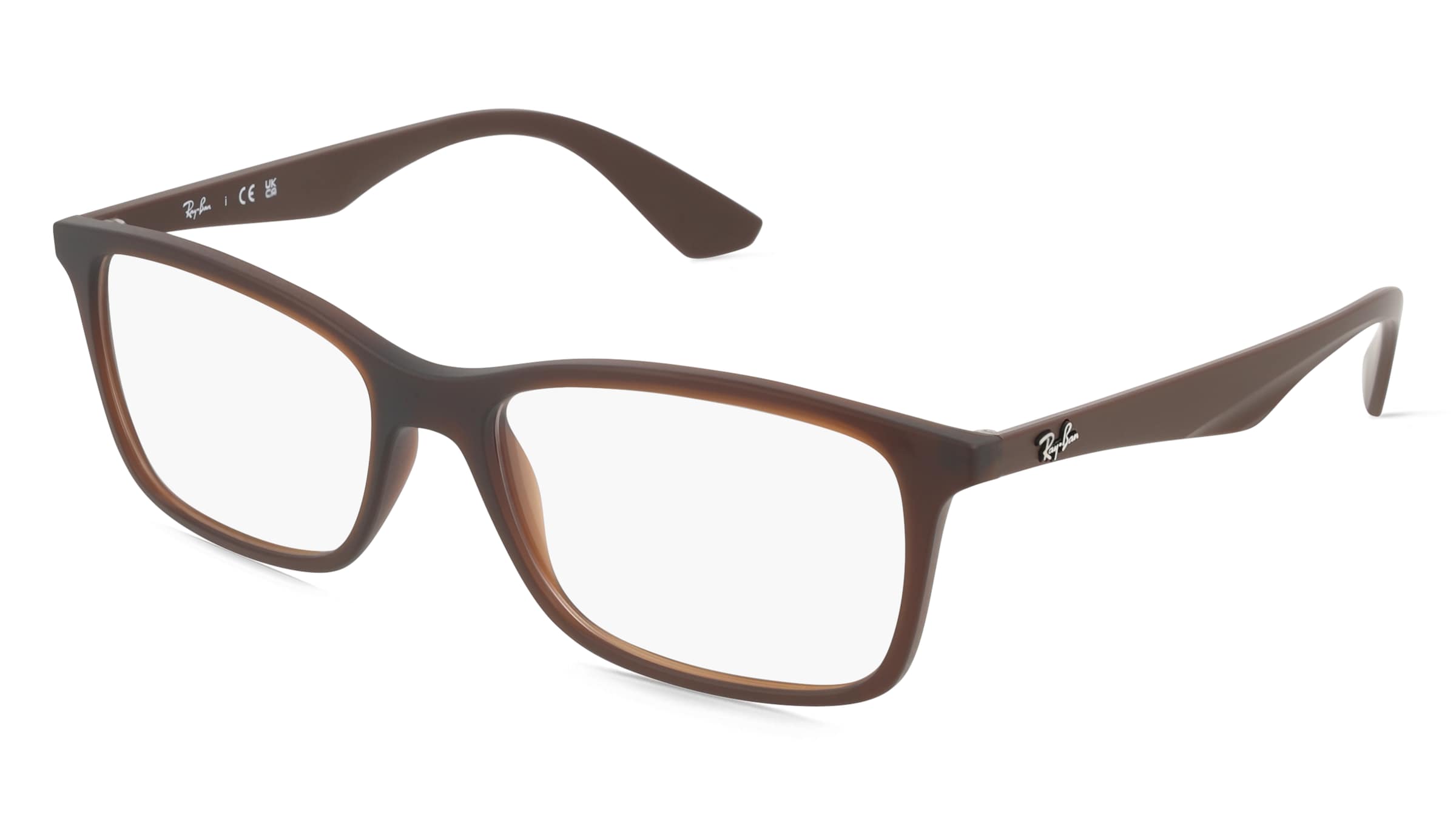 Ray-Ban RX7047 Herren-Brille inkl. Gläser Vollrand Quadratisch Kunststoff-Gestell 54/17/140, Braun