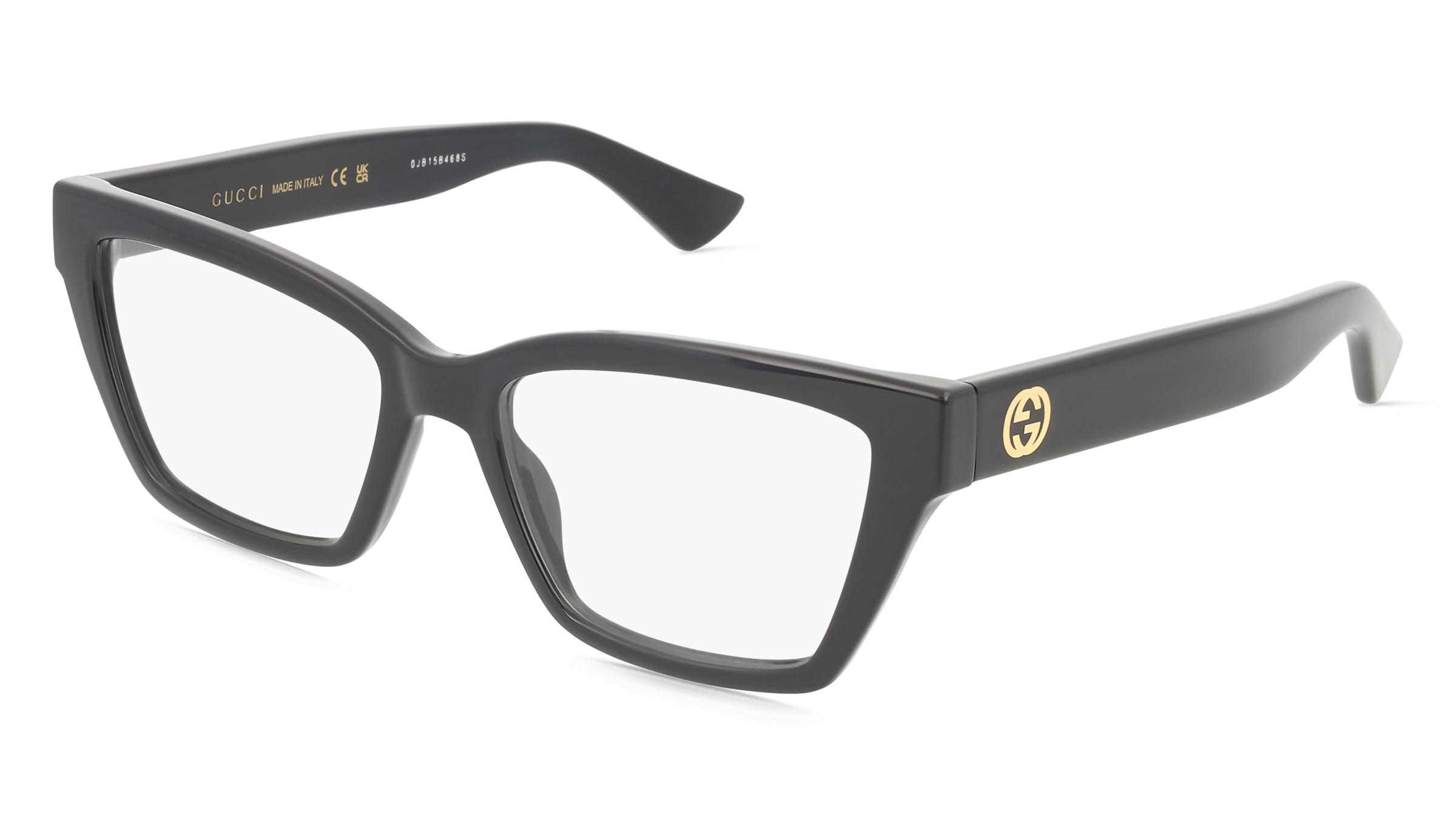 Gucci GG1715O Unisex-Brille inkl. Gläser Vollrand Cat Eye Kunststoff-Gestell 53/17/140, Schwarz