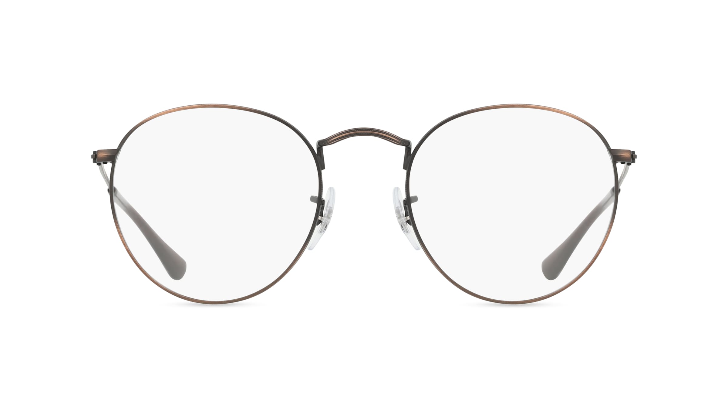 Ray-Ban RX3447V Herren-Brille inkl. Gläser Vollrand Rund Metall-Gestell 47mm/21mm/140mm, braun