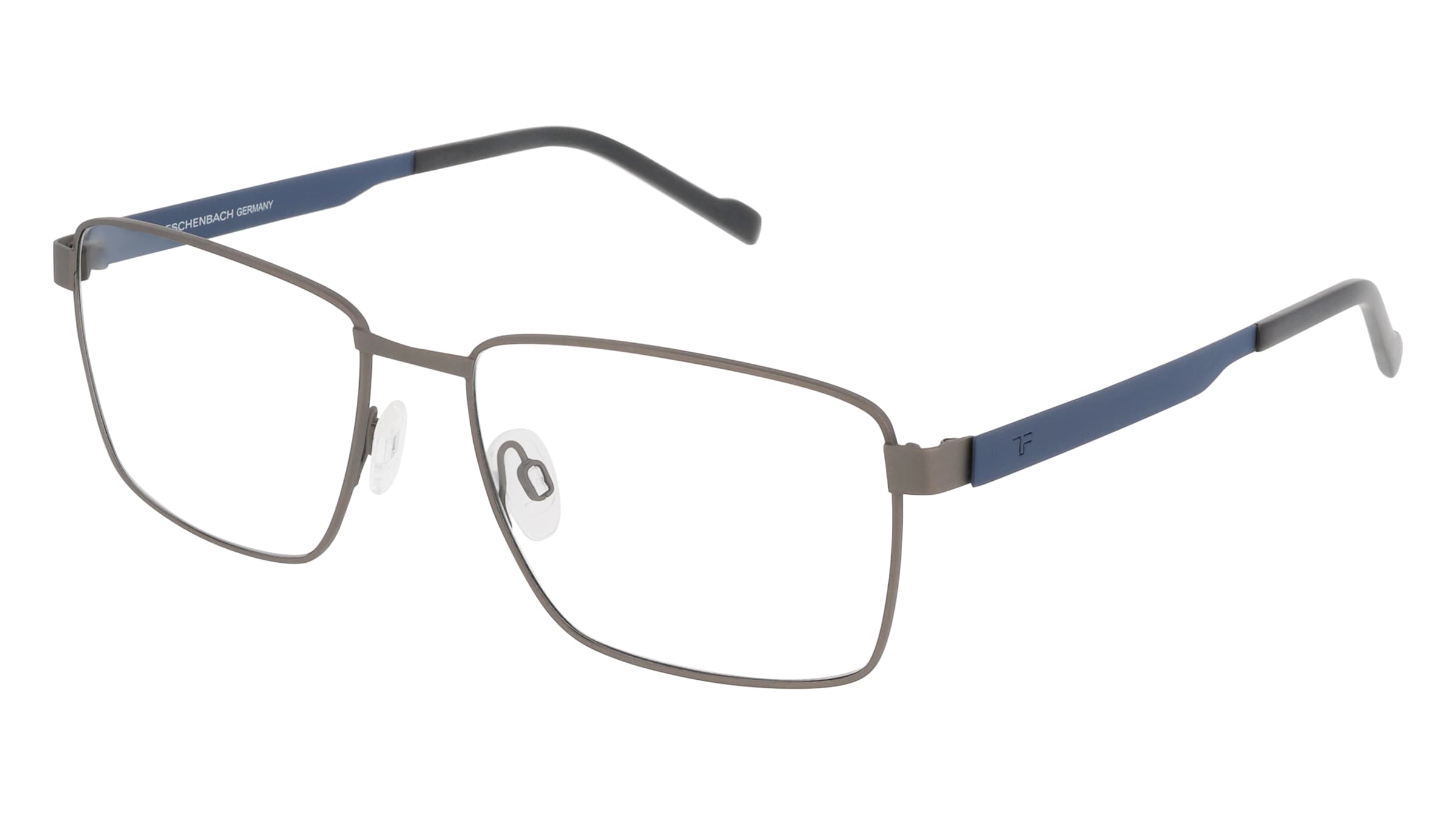 Titanflex 820999 Herren-Brille inkl. Gläser Vollrand Quadratisch Metall-Gestell 57/17/145, Grau