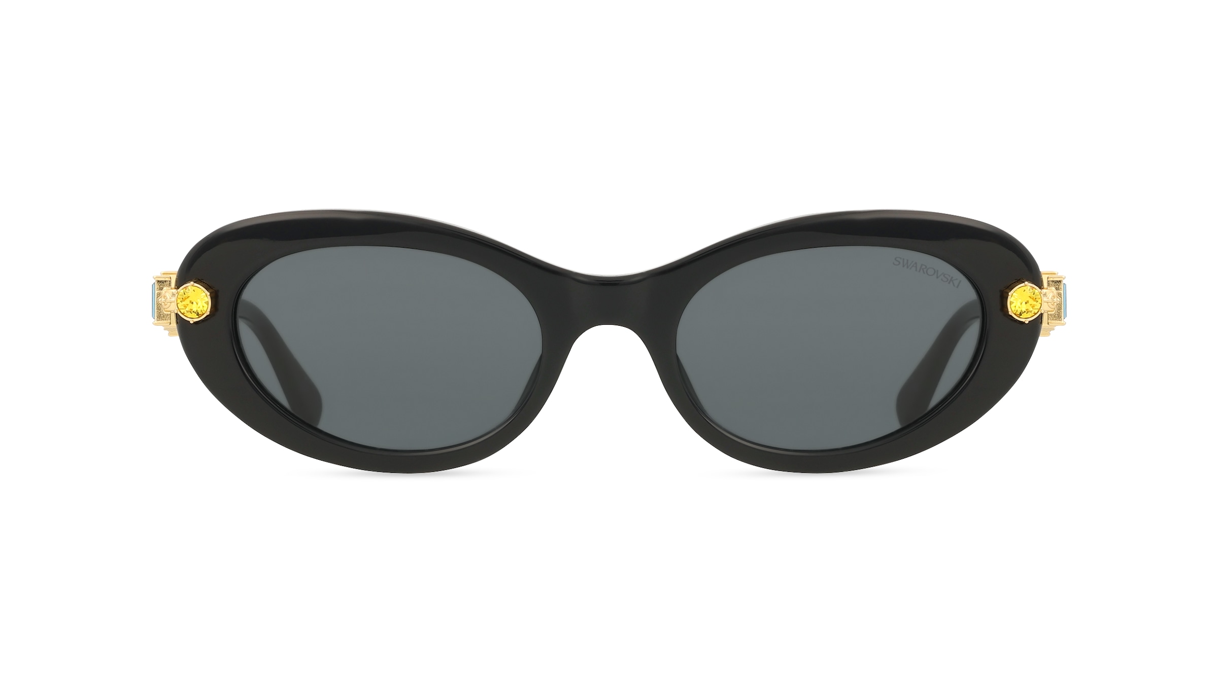 Swarovski SK6042 Damen-Sonnenbrille Vollrand Oval Acetat-Gestell, Schwarz