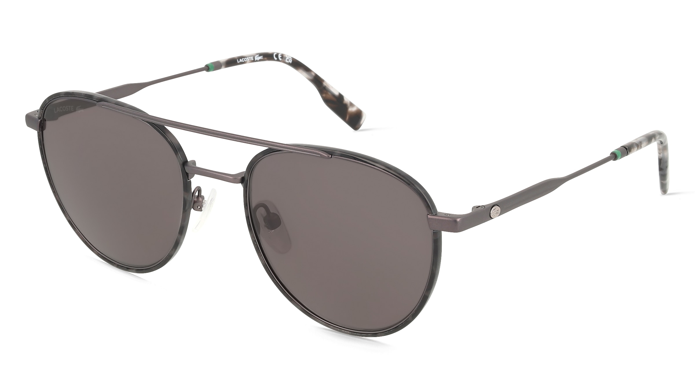 Lacoste L258S Unisex-Sonnenbrille Vollrand Oval Metall-Gestell, Grau