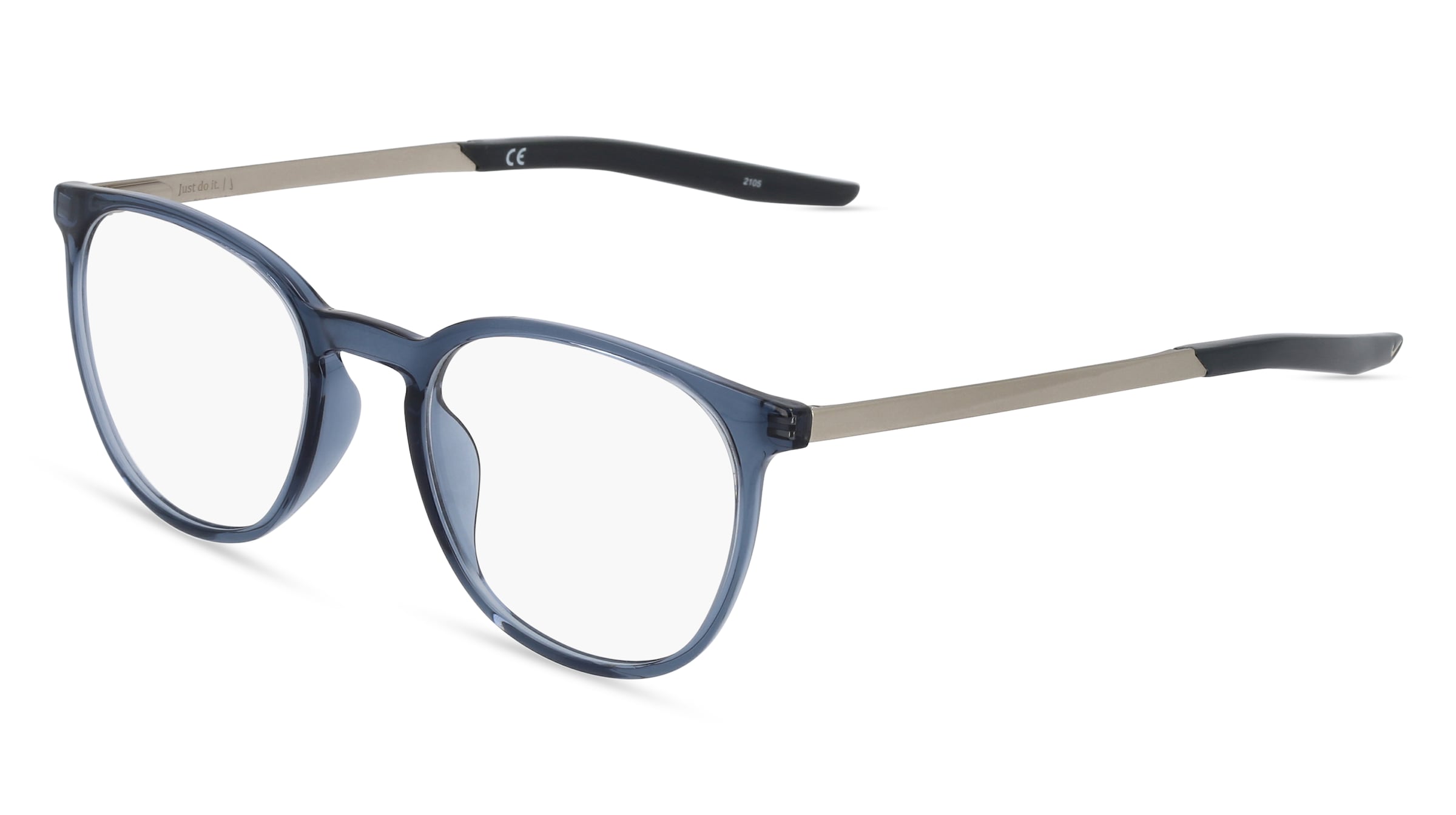 Nike 7280 Unisex-Brille inkl. Gläser Vollrand Panto Kunststoff-Gestell 50/20/145, Blau