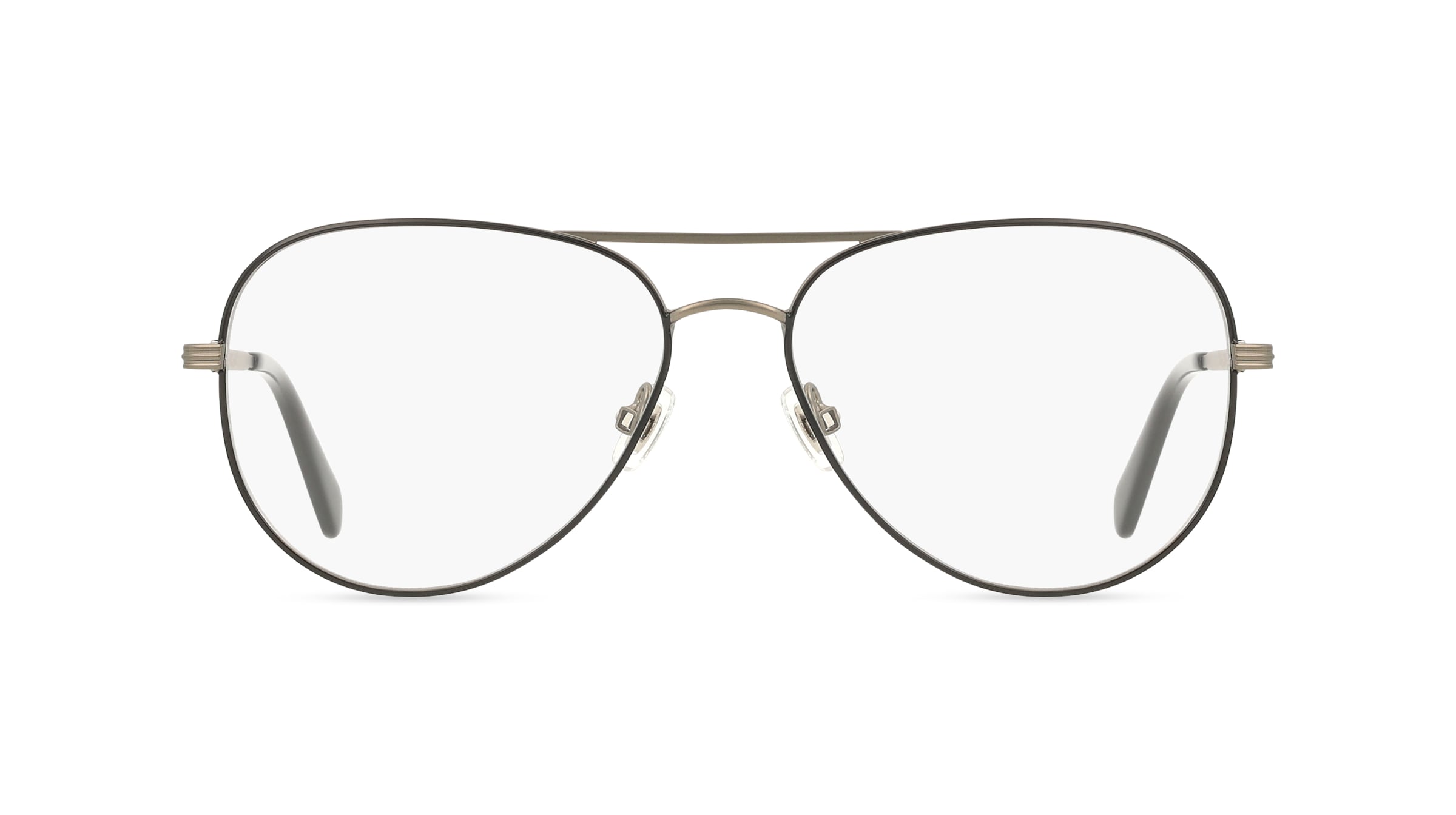 Fossil 7206G Herren-Brille inkl. Gläser Vollrand Pilot Edelstahl-Gestell 56mm/15mm/145mm, Schwarz
