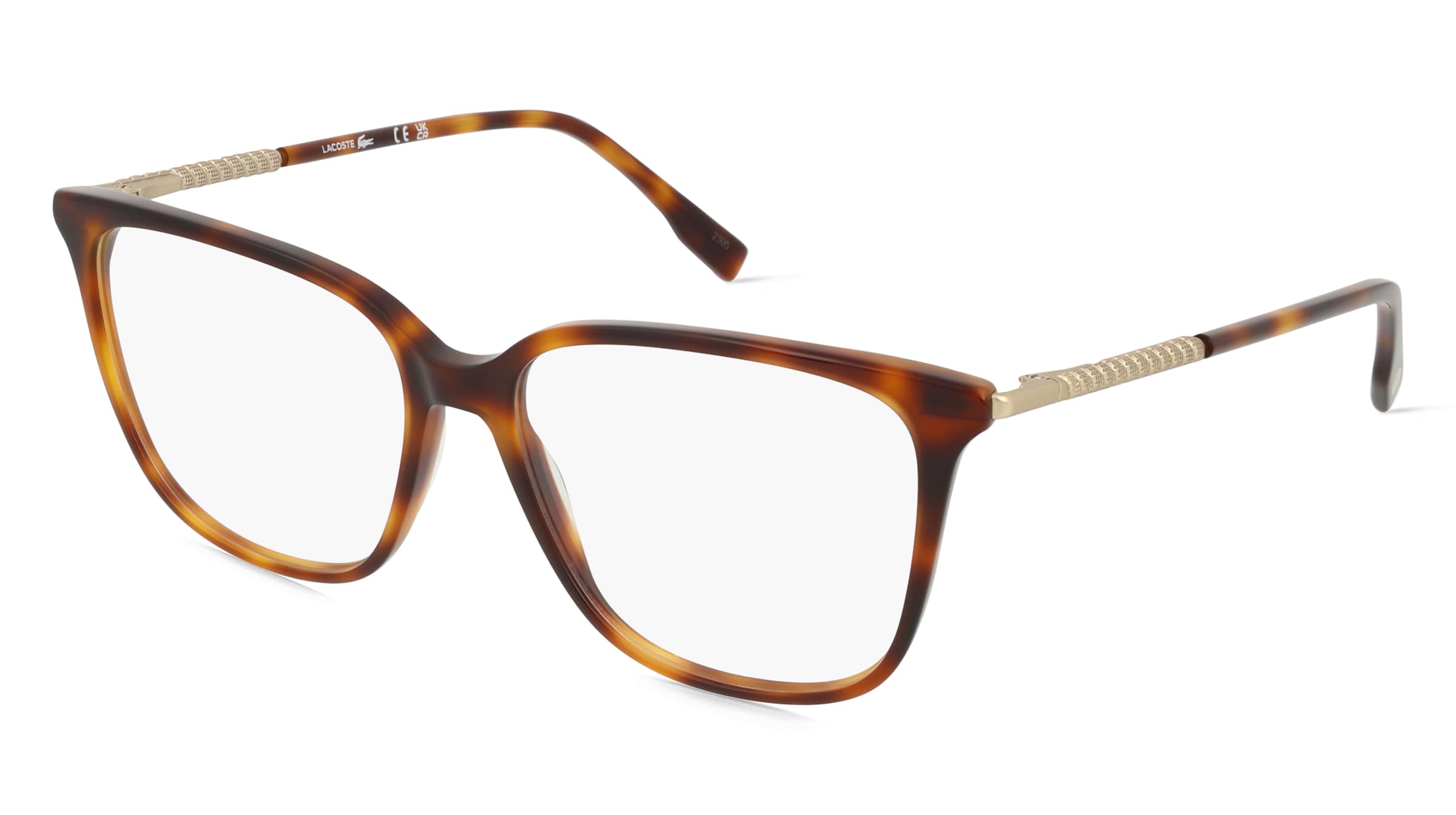 Lacoste L2940 Unisex-Brille inkl. Gläser Vollrand Butterfly Metall-Gestell 57/16/145, Havanna