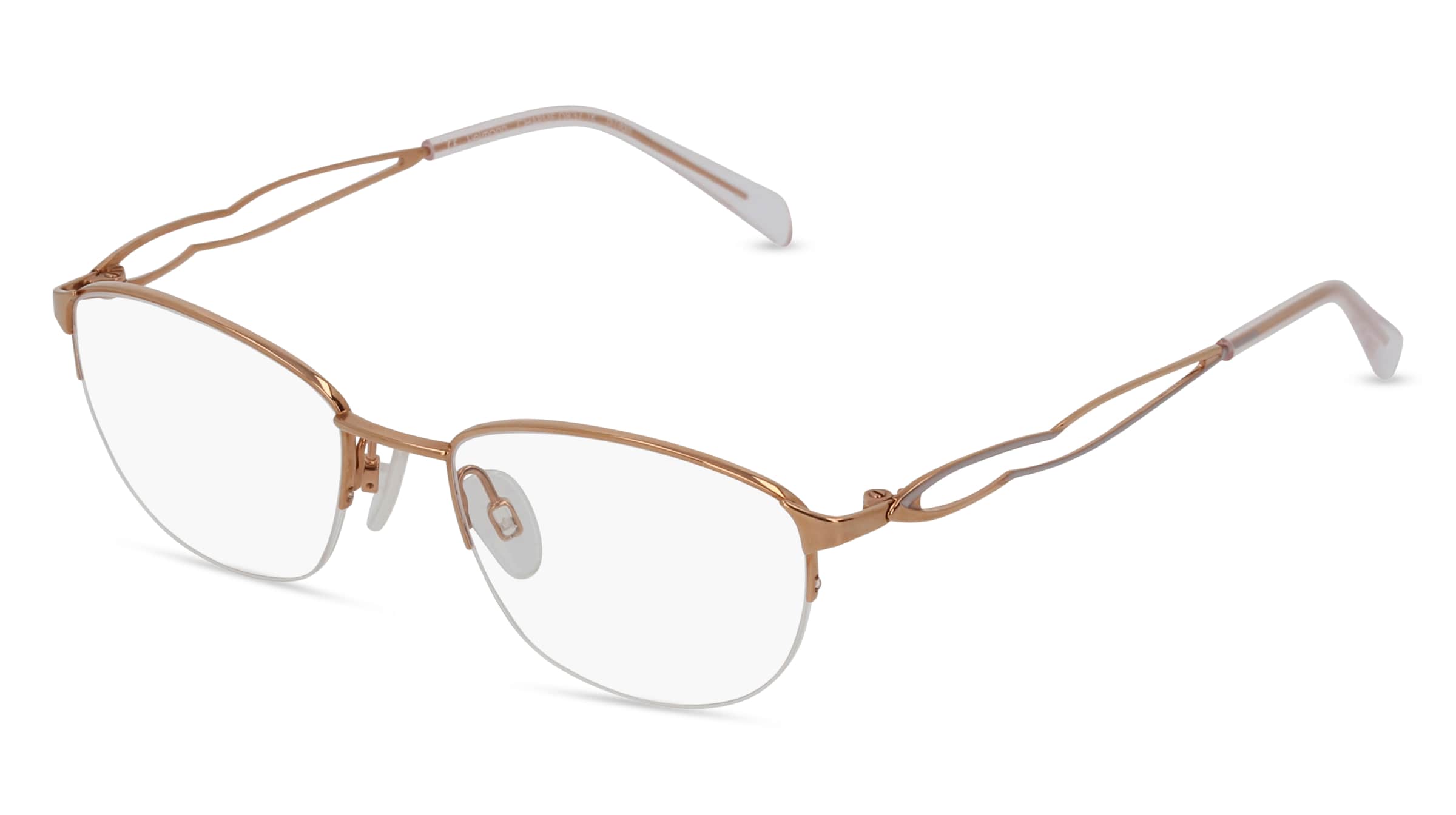 Fielmann CHARME 0837 TR Damen-Brille inkl. Gläser Halbrand Quadratisch Titan-Gestell 50/18/135, Gold