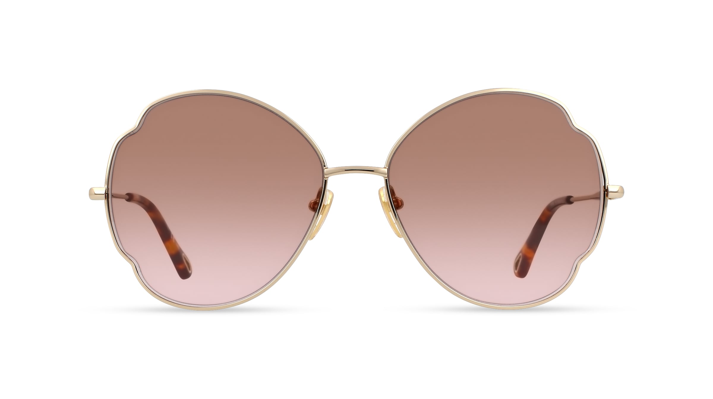 Chloé CH0093S Damen-Sonnenbrille Vollrand Butterfly Metall-Gestell, gold