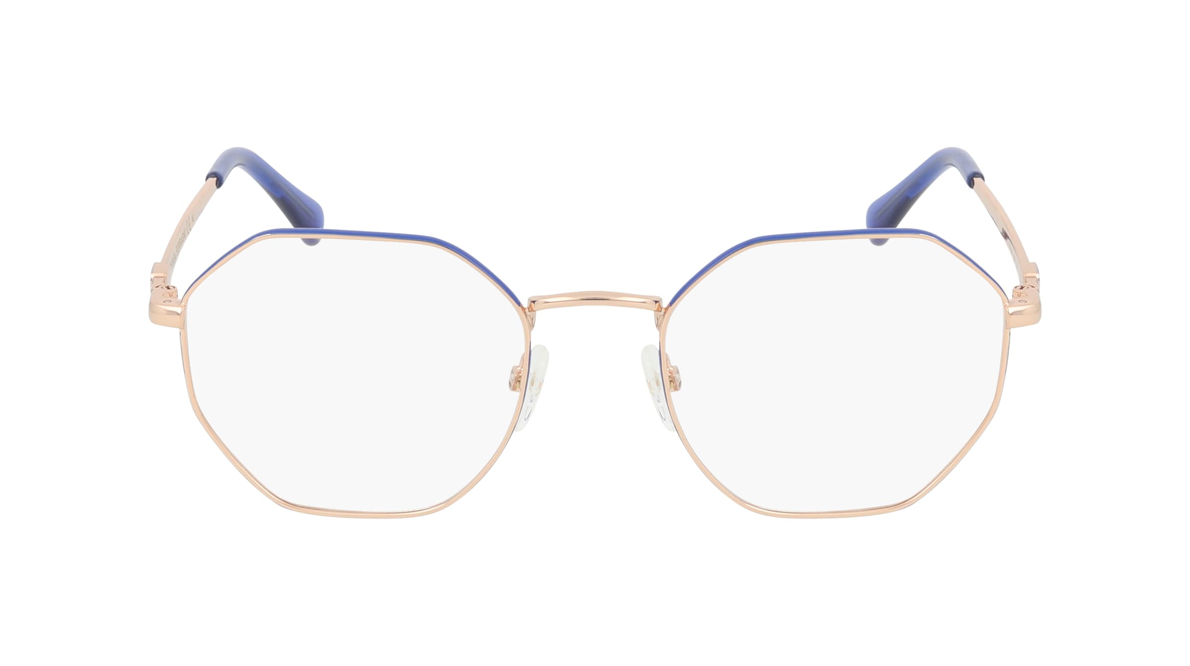 Chiara Ferragni CF 1021 Damen-Brille inkl. Gläser Vollrand Achteckig Metall-Gestell 52mm/20mm/140mm, gold