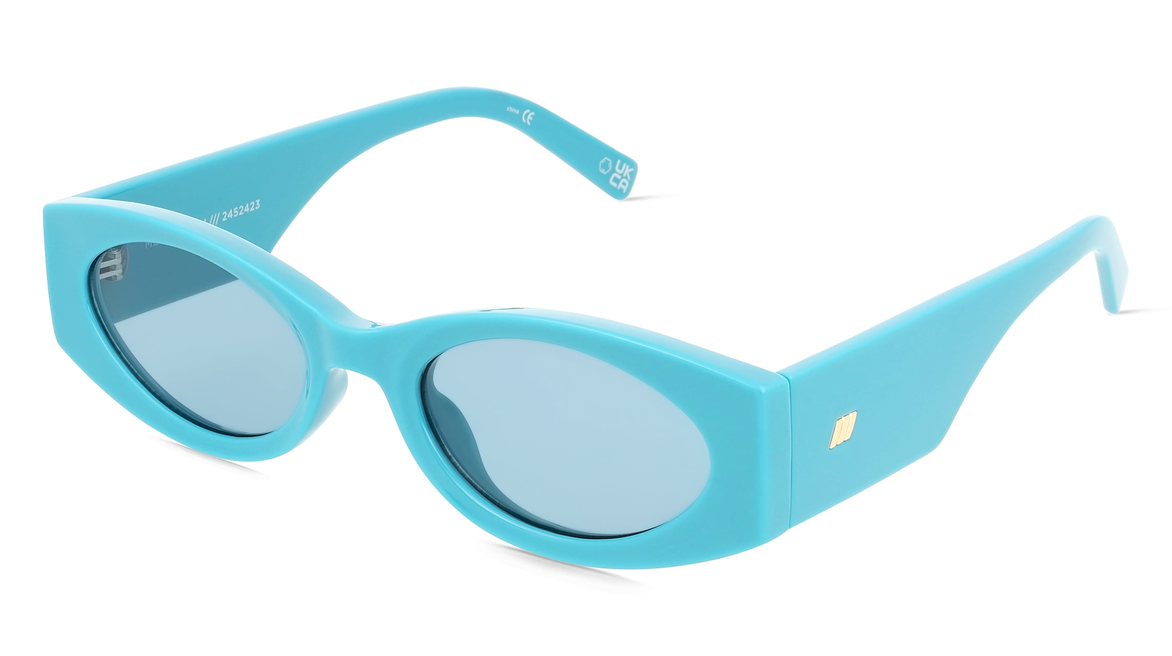 Le Specs MERMAIDEN Damen-Sonnenbrille Vollrand Oval Polycarbonat-Gestell, Blau