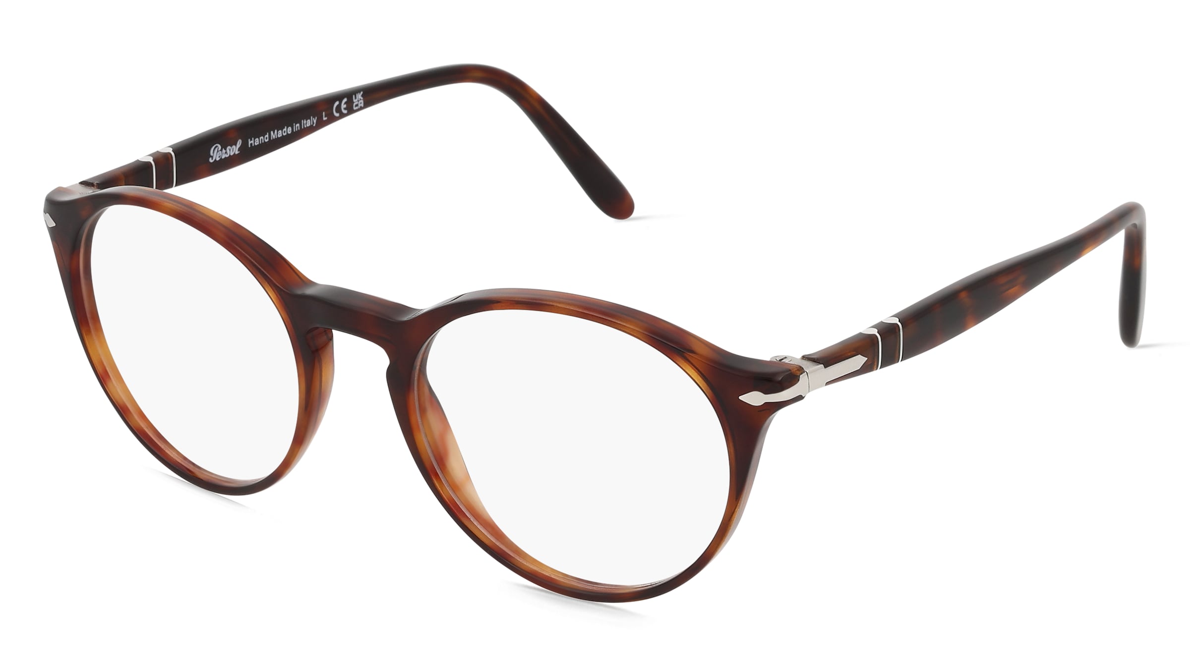 Persol 0PO3092V Herren-Brille inkl. Gläser Vollrand Panto Acetat-Gestell 50mm/19mm/145mm, braun