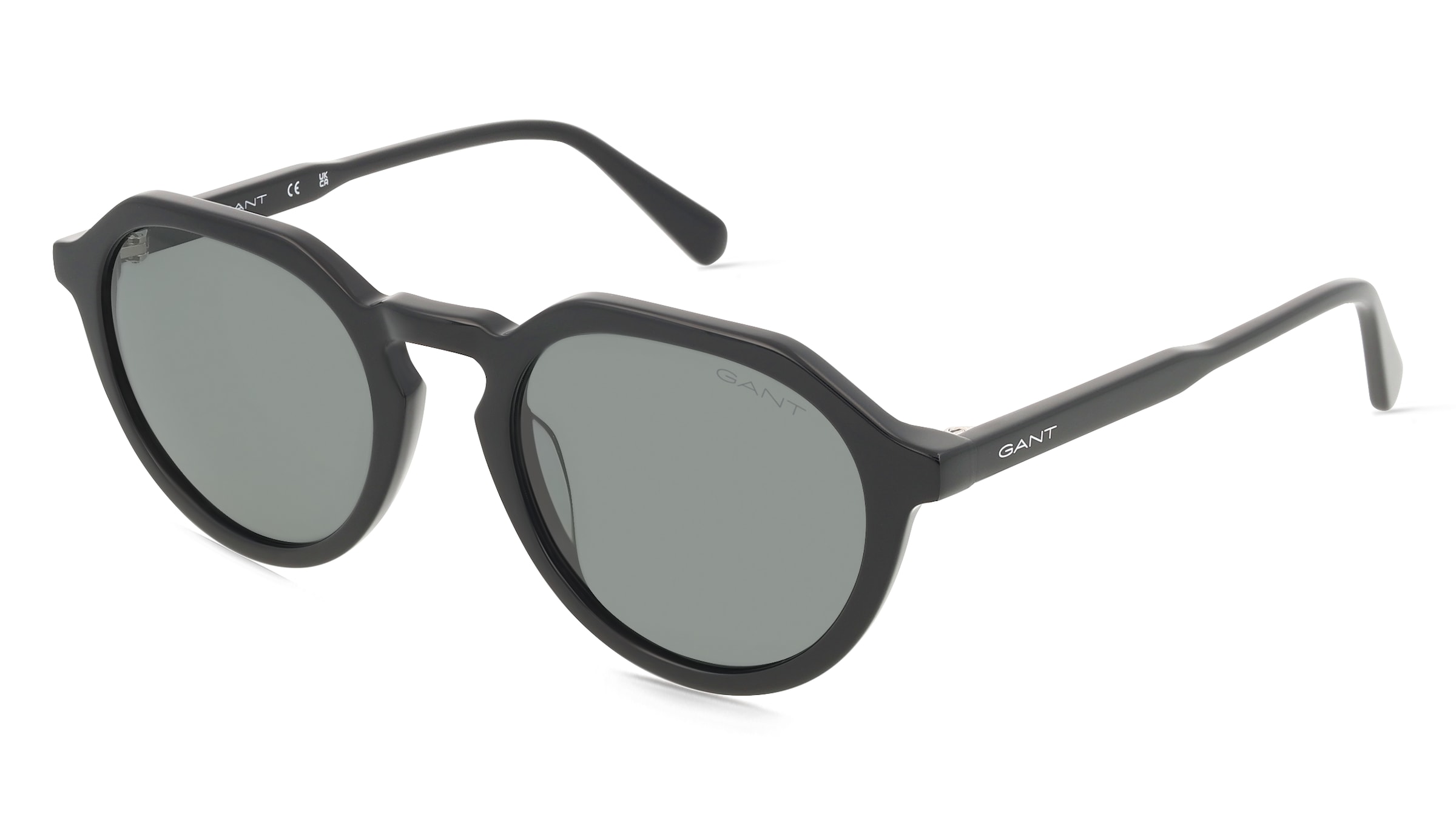 Gant GA00024 Herren-Sonnenbrille Vollrand Rund Acetat-Gestell, Schwarz