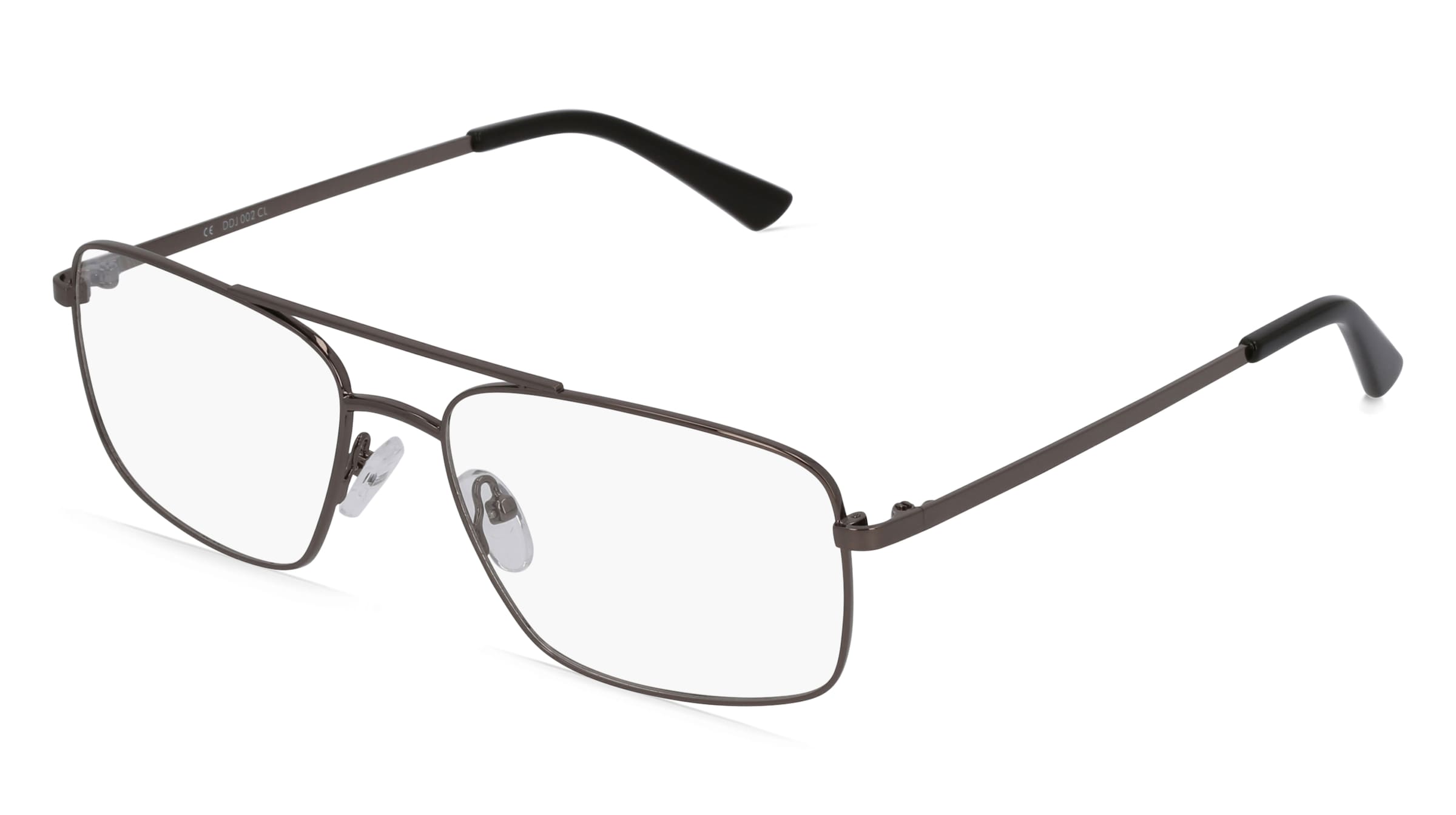Fielmann DDJ 002 CL Herren-Brille inkl. Gläser Vollrand Quadratisch Edelstahl-Gestell 55/17/135, Grau