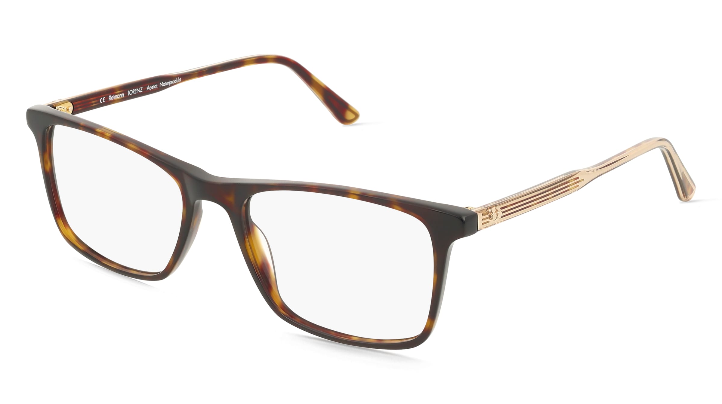 Fielmann ABC 095 CL LORENZ Herren-Brille inkl. Gläser Vollrand Quadratisch Acetat-Gestell 55/18/145, Havanna