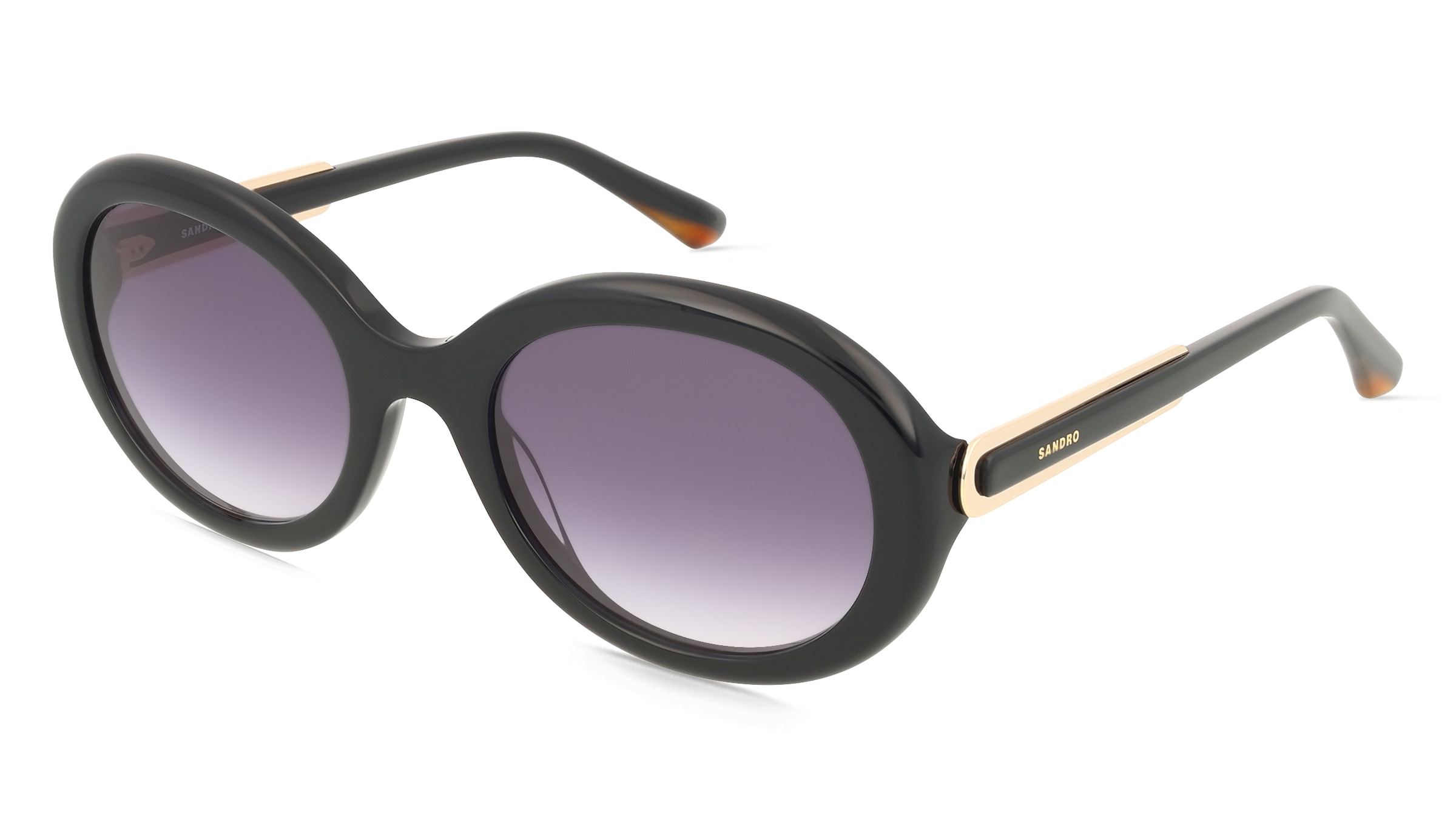 Sandro SA6072 Damen-Sonnenbrille Vollrand Rund Acetat-Gestell, Schwarz