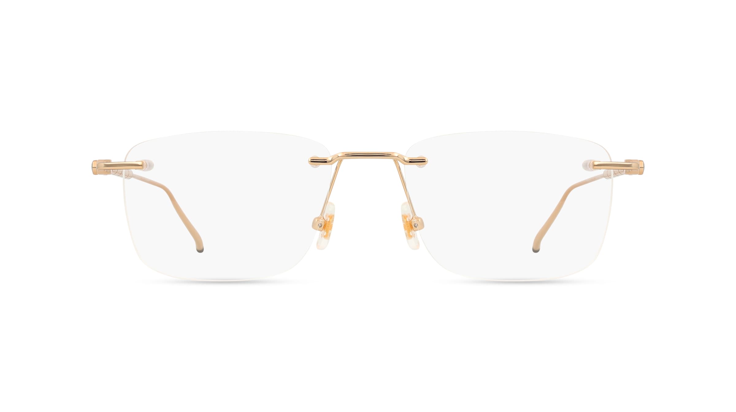 Montblanc MB0215O Herren-Brille inkl. Gläser Randlos Eckig Metall-Gestell 55/20/145, Gold