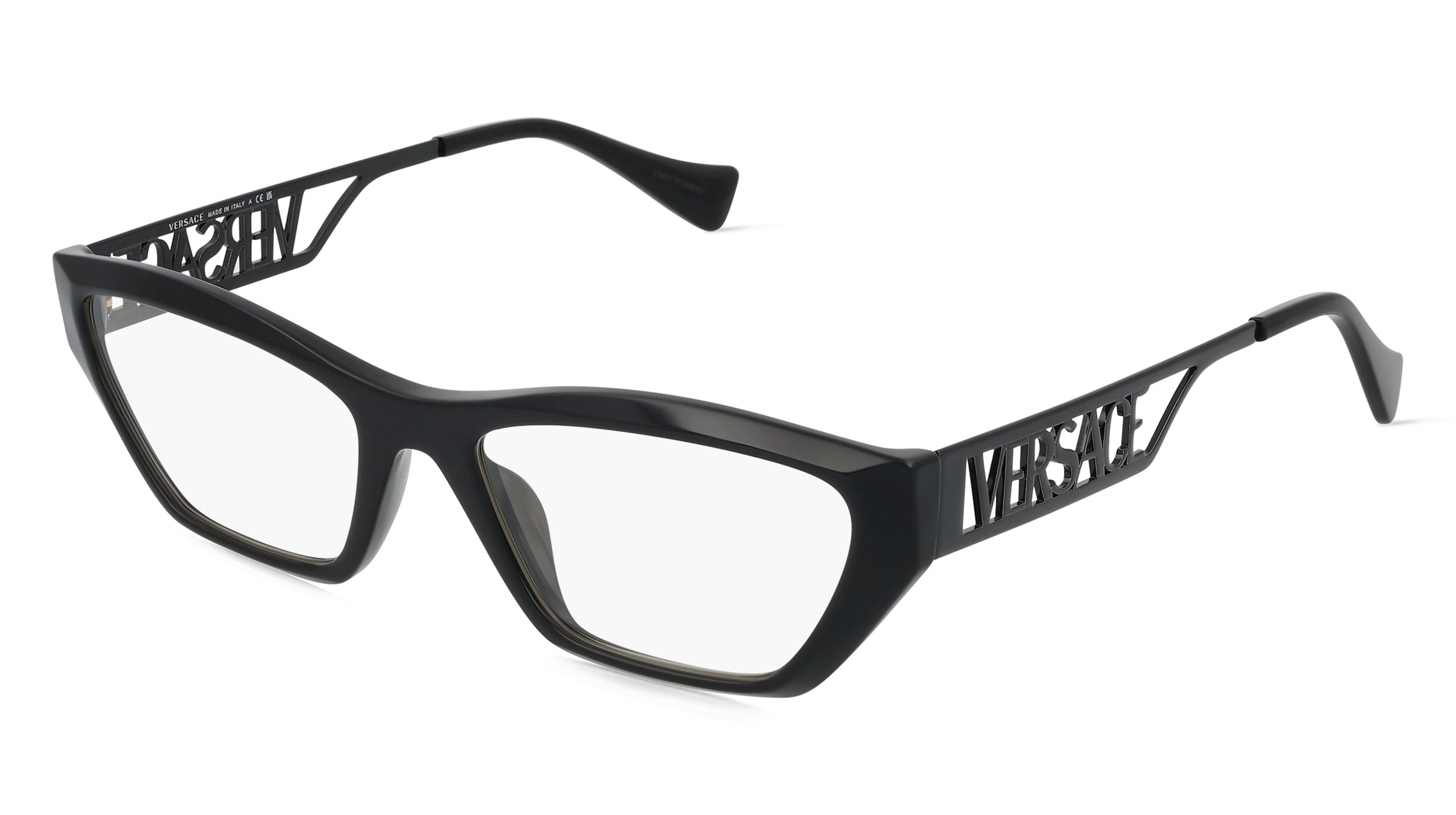 Versace VE3327U Damen-Brille inkl. Gläser Vollrand Quadratisch Acetat-Gestell 55/18/145, Schwarz