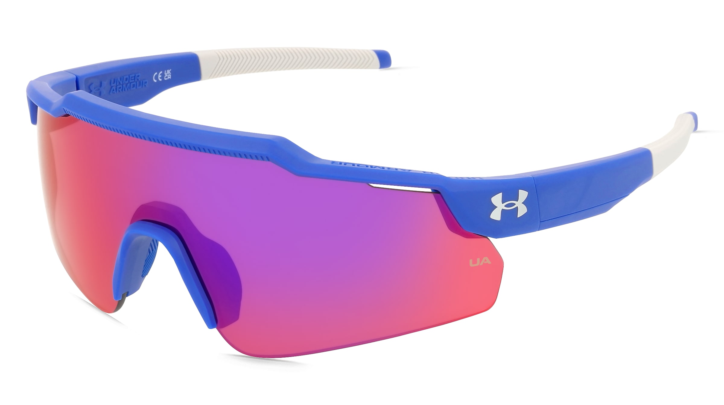 Under Armour UA LEVELUP JR Jugend-Sonnenbrille Halbrand Monoscheibe Kunststoff-Gestell, Blau