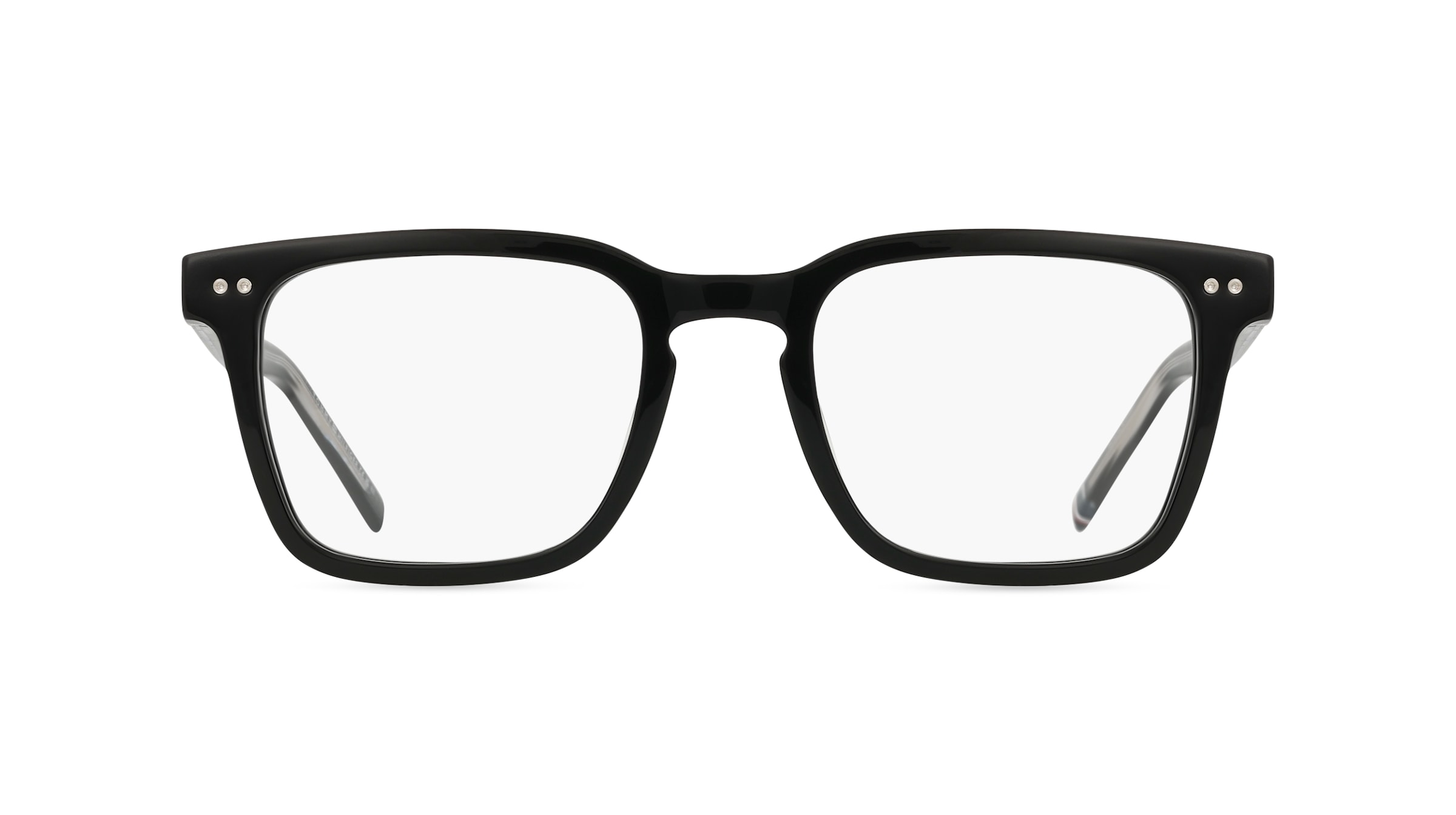Tommy Hilfiger Eyewear TH 2034 Herren-Brille inkl. Gläser Vollrand Quadratisch Acetat-Gestell 52/21/150, Schwarz