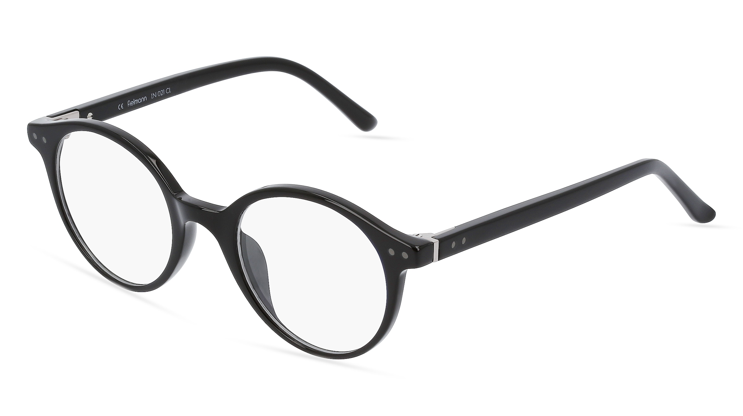 Fielmann LN 021 CL Unisex-Brille inkl. Gläser Vollrand Panto Acetat-Gestell 46/20/130, Schwarz