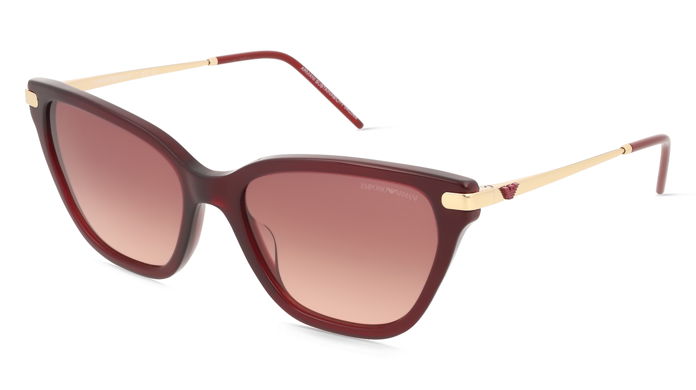 Emporio Armani EA4251 Damen-Sonnenbrille Vollrand Cat Eye Acetat-Gestell, Rot